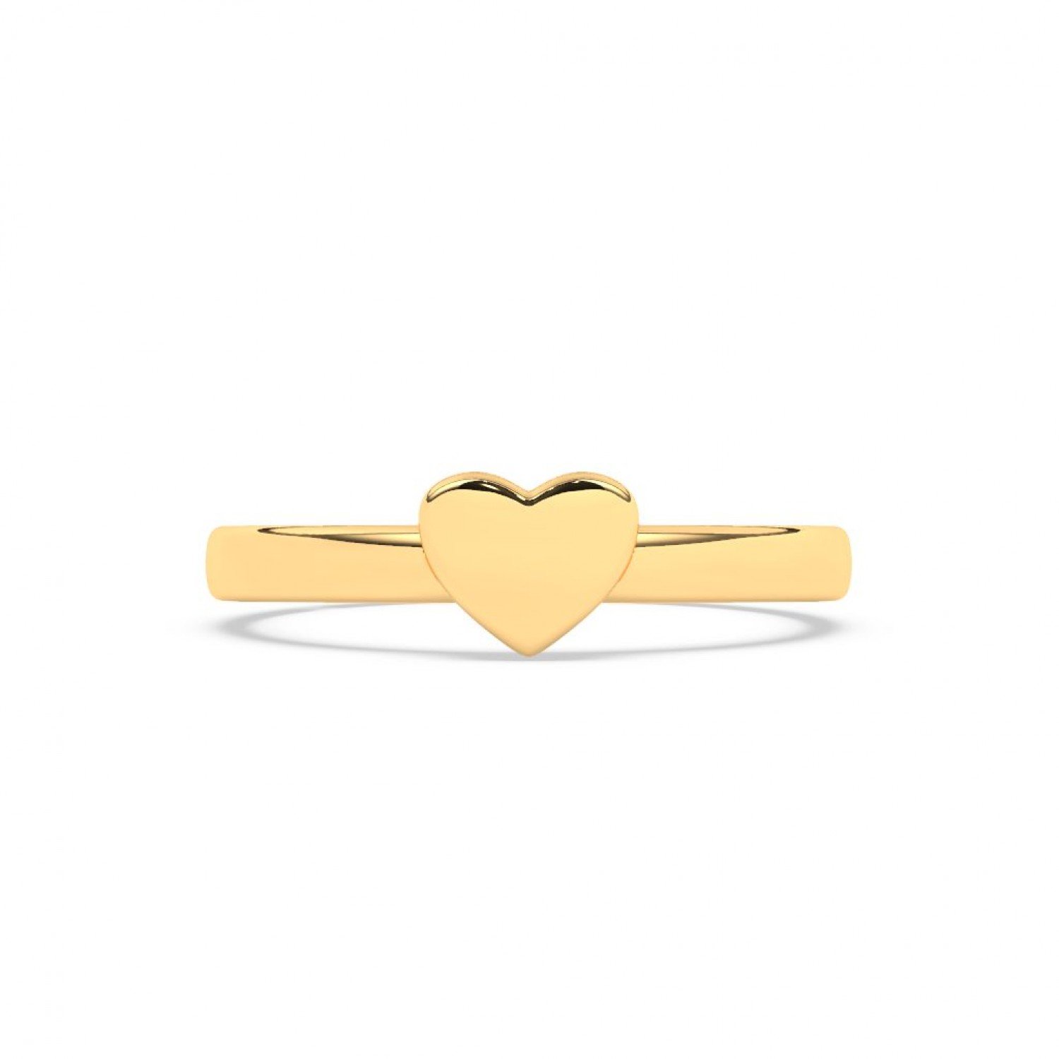 Silver Glossy Finished Heart Ring