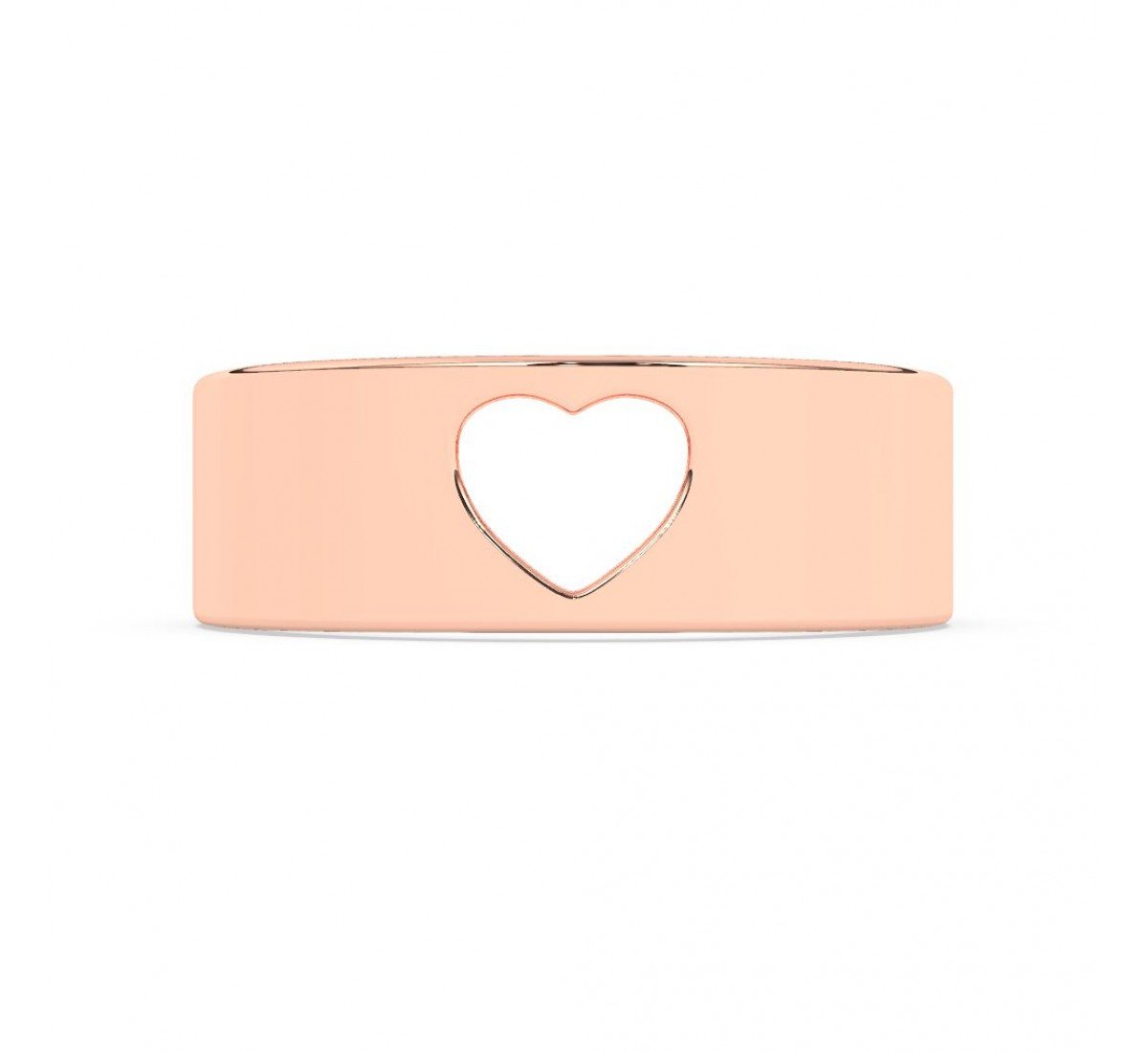 Rose Gold Heart Mens Band