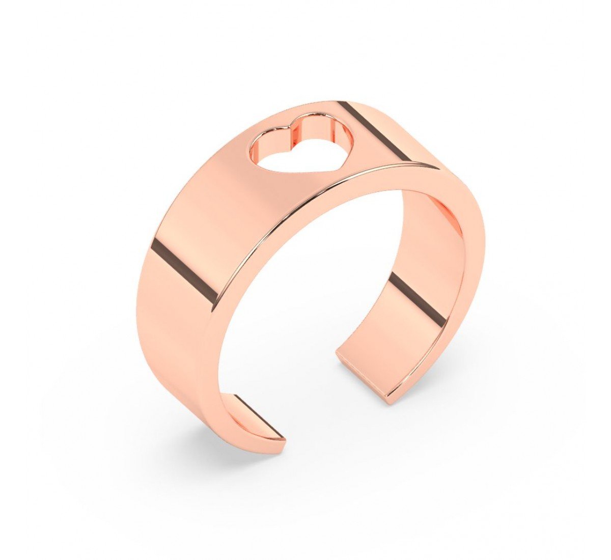 Rose Gold Heart Mens Band