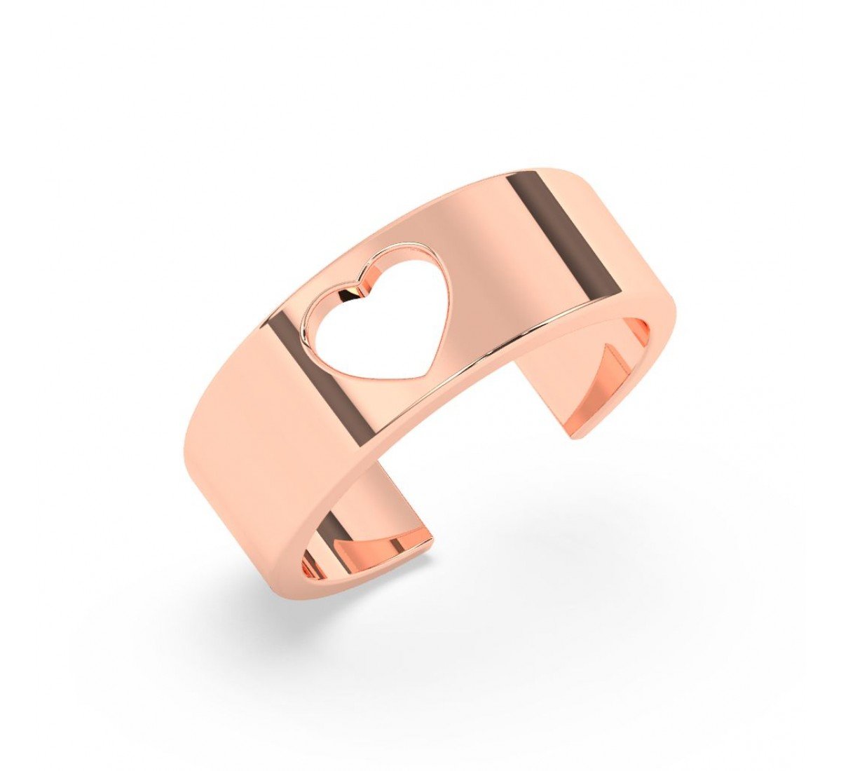 Rose Gold Heart Mens Band