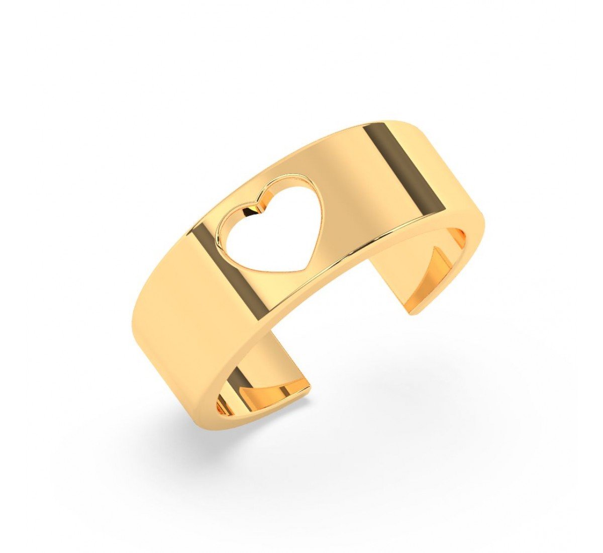 Gold Heart Mens Band