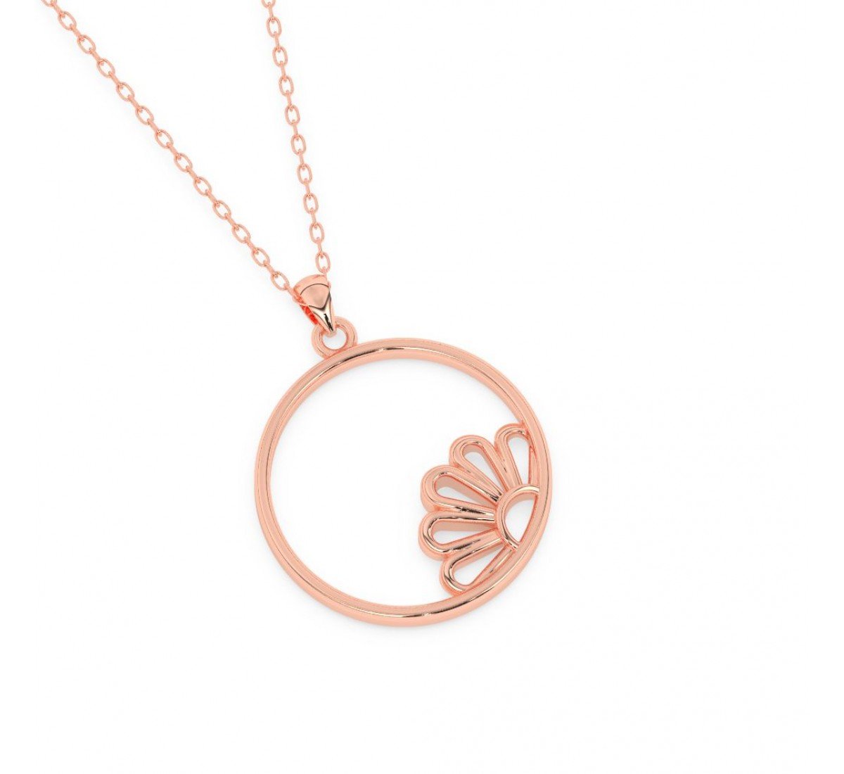 Rose Gold Floral Bloom Pendent