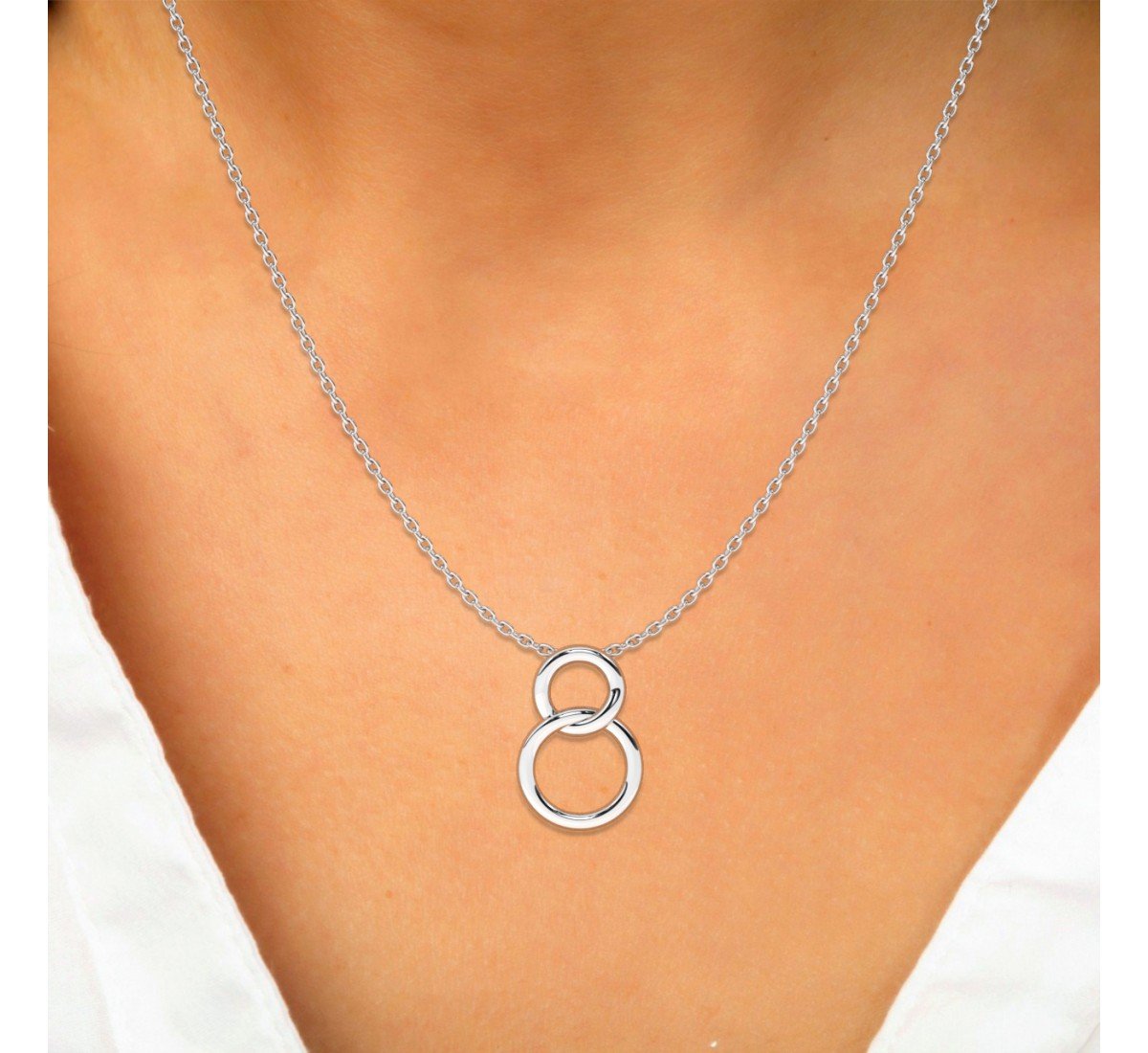 Silver Infinity Circles Rose Gold Plated