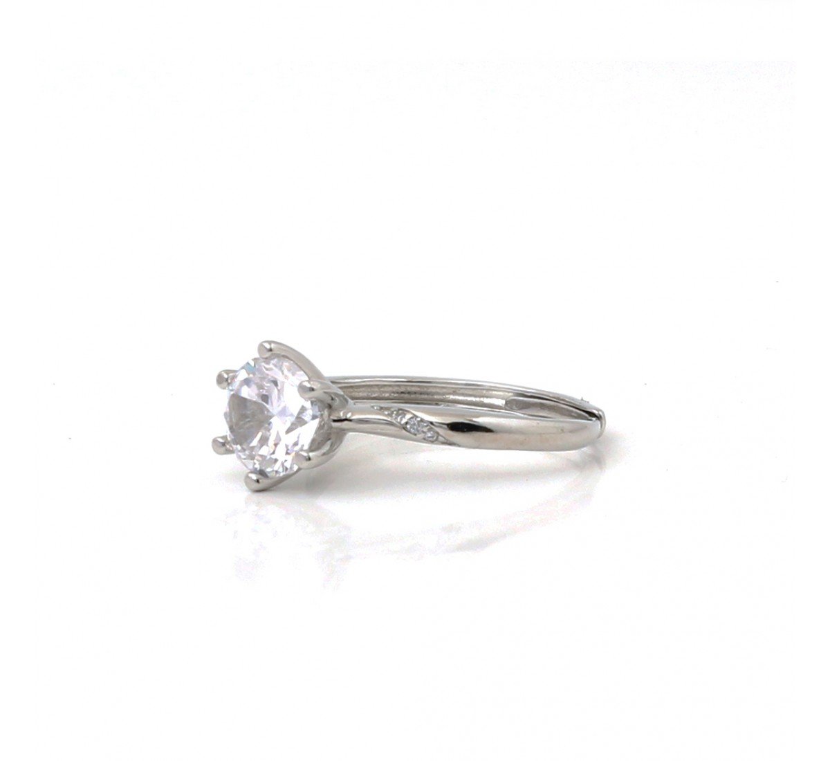 Silver Evergreen Engagement Zircon Ring
