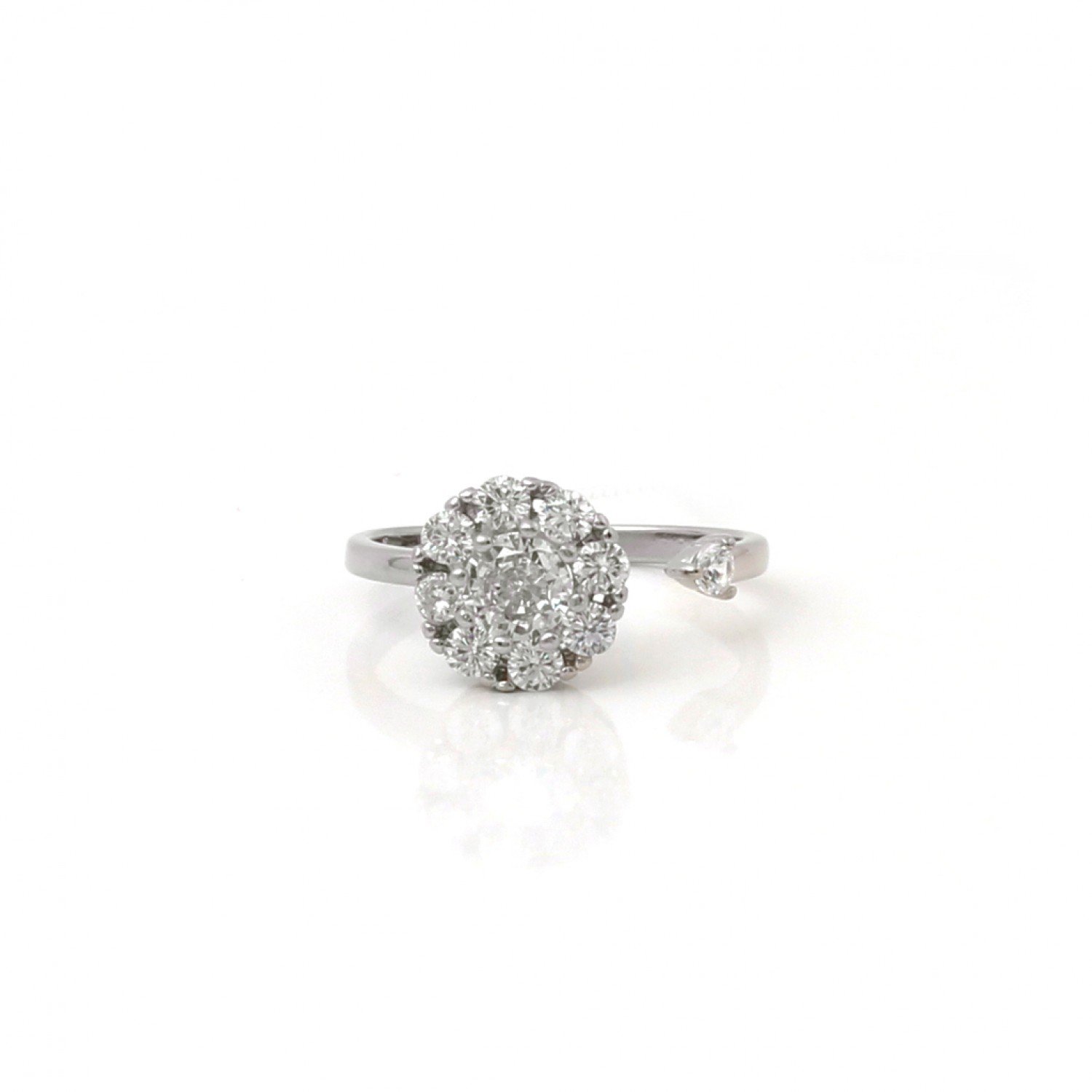 Silver Elegant Floral Design Ring