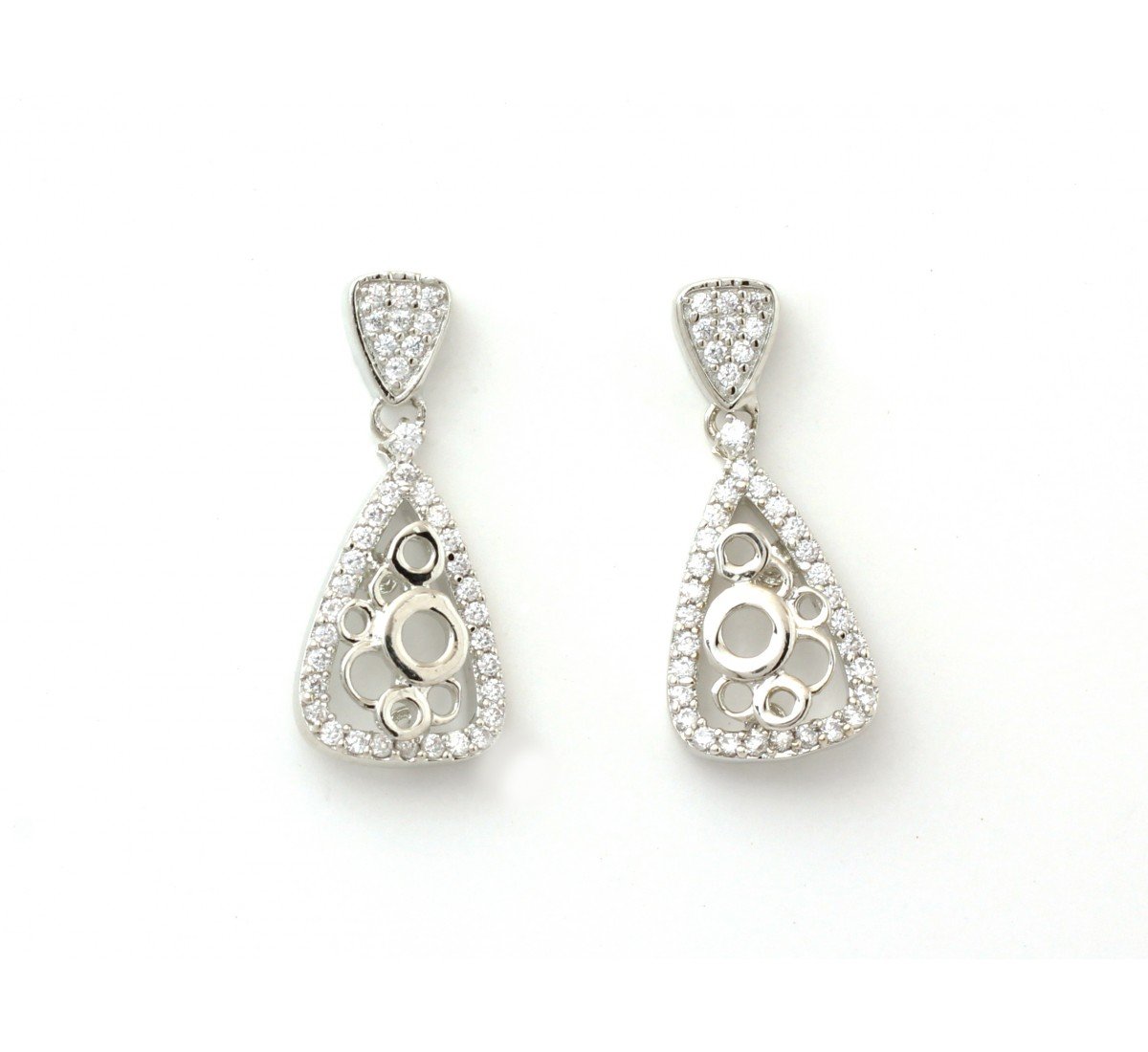 Silver Victory Triangle Earrings