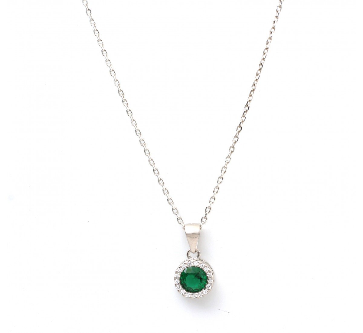 Silver Aqua Green Pendent