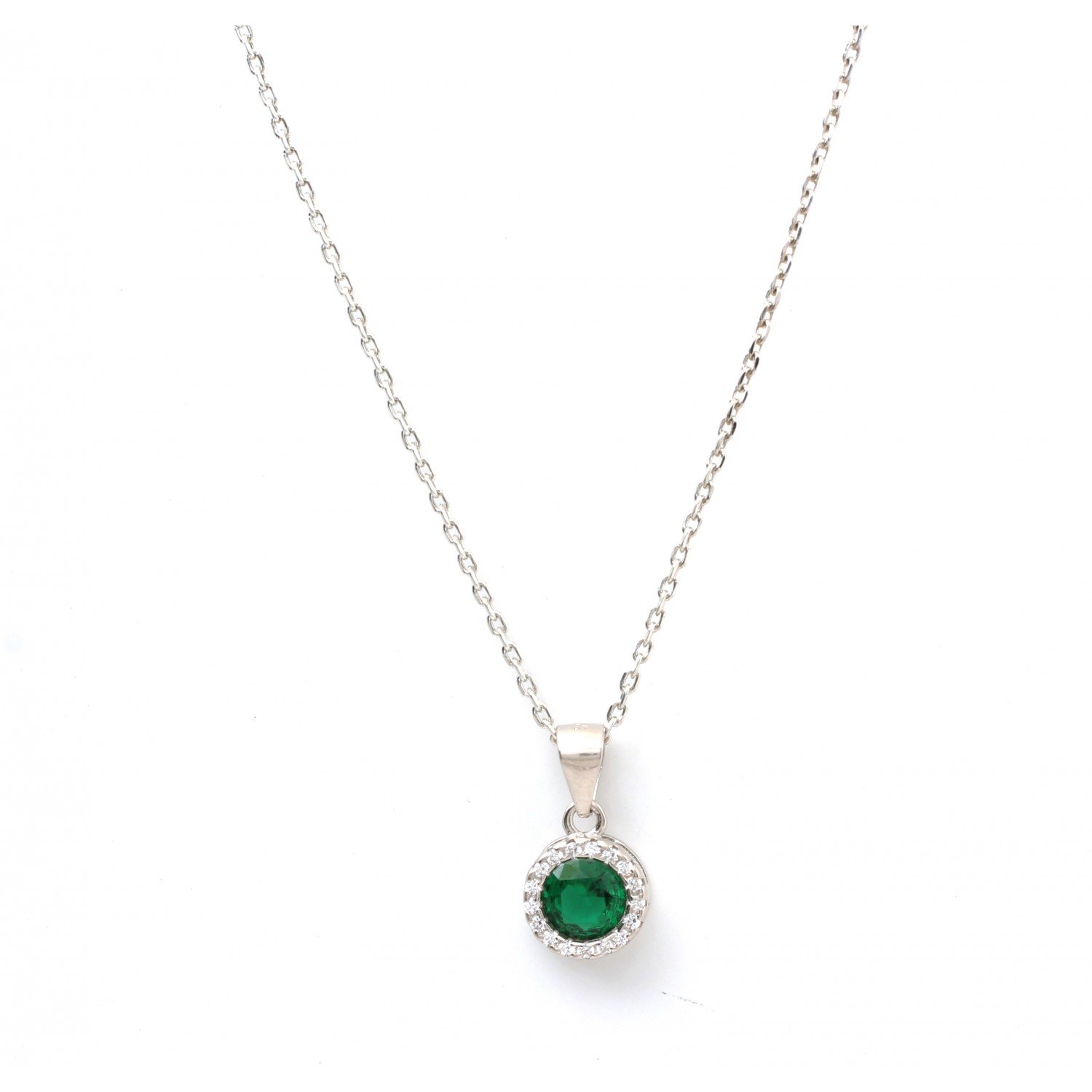 Silver Aqua Green Pendent