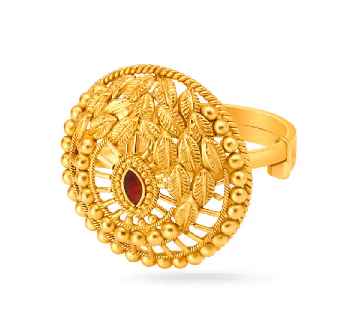 Scarlet Meenakari Gold Ring