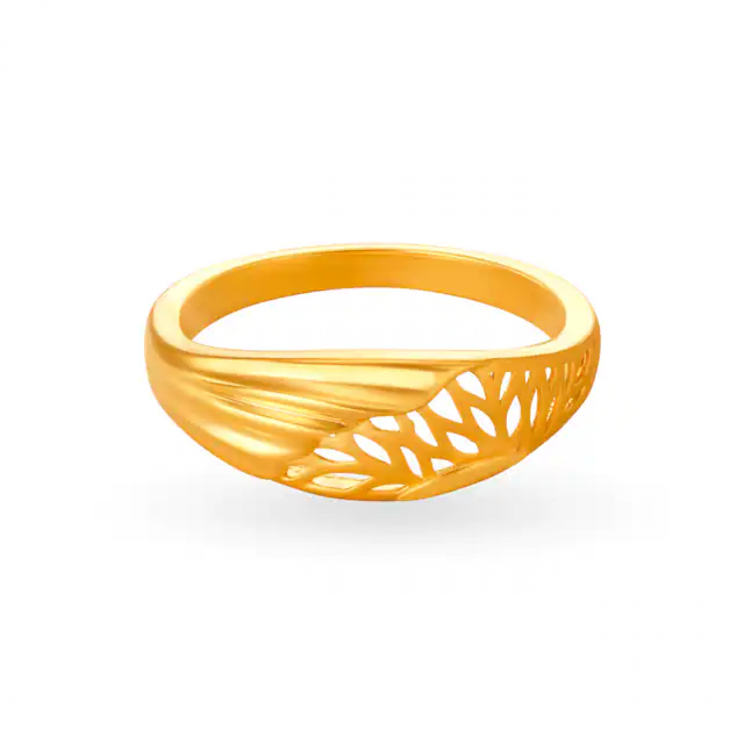 Debonair Carved Gold Ring