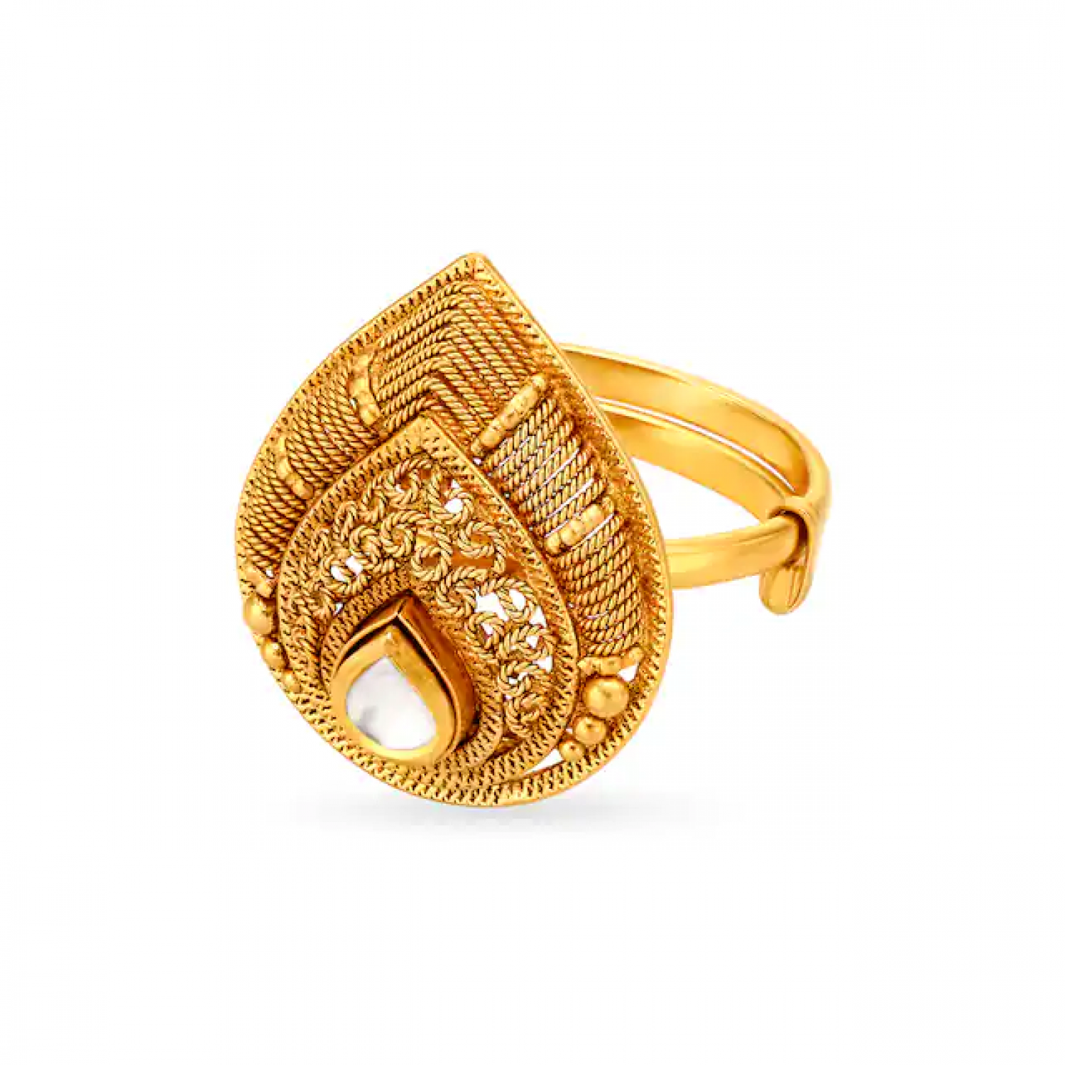 Niko Motif Gold And Glass Ring