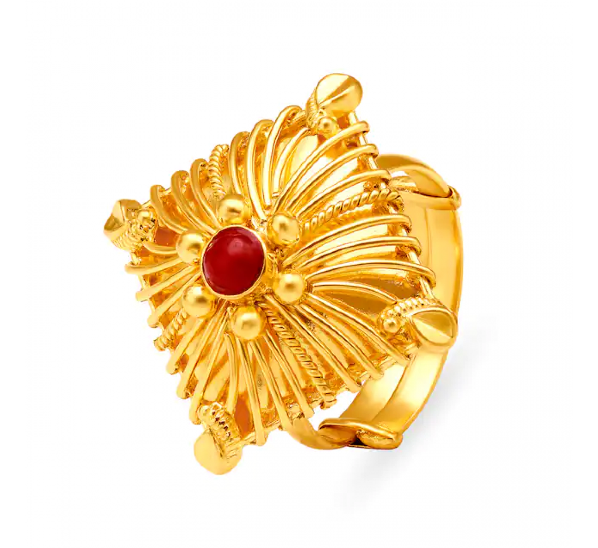 Captivating Beaded Gold Ring