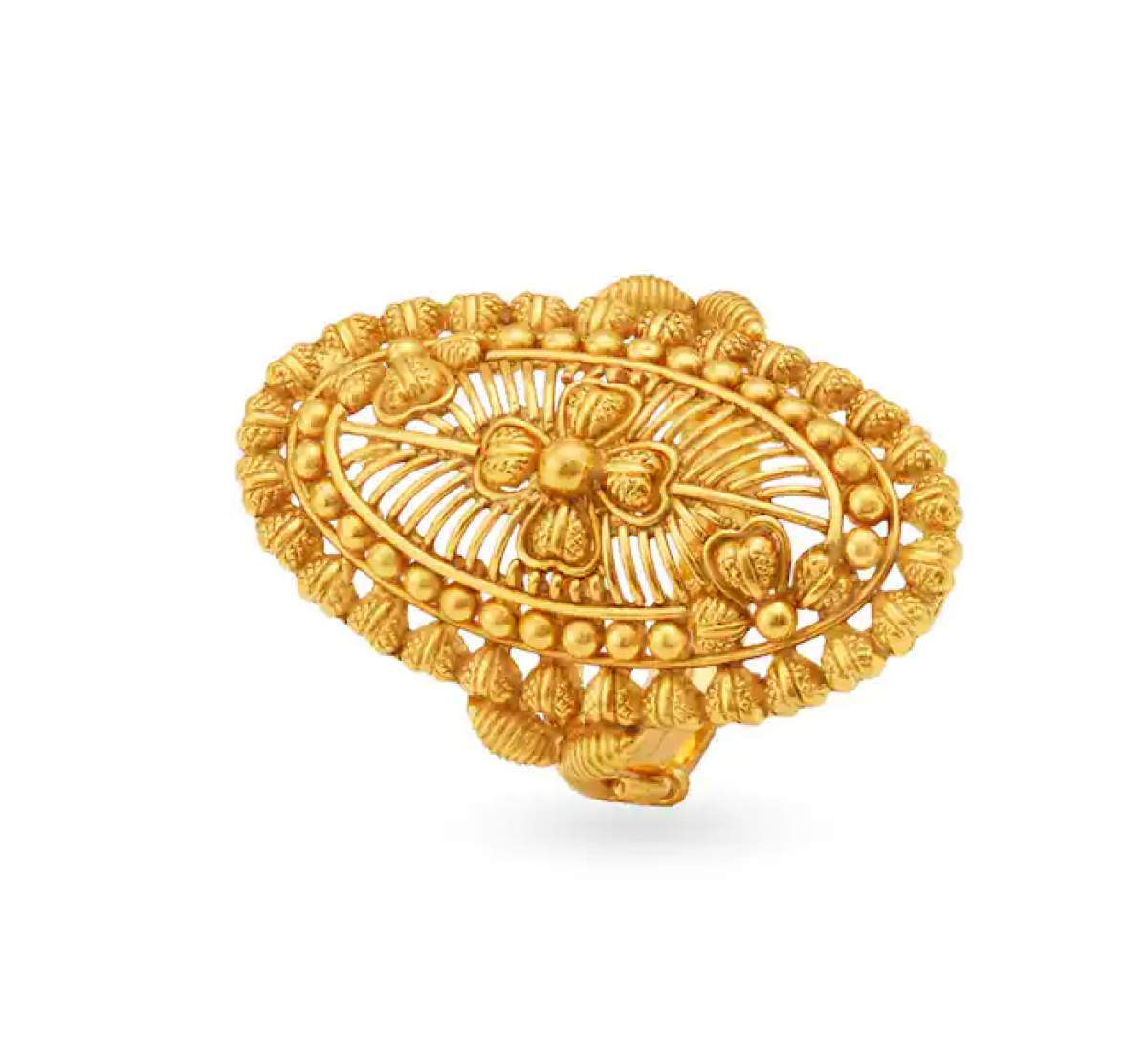 Floral Boat Gold Ring