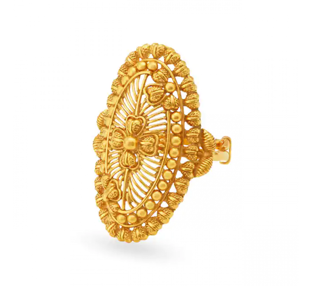 Floral Boat Gold Ring