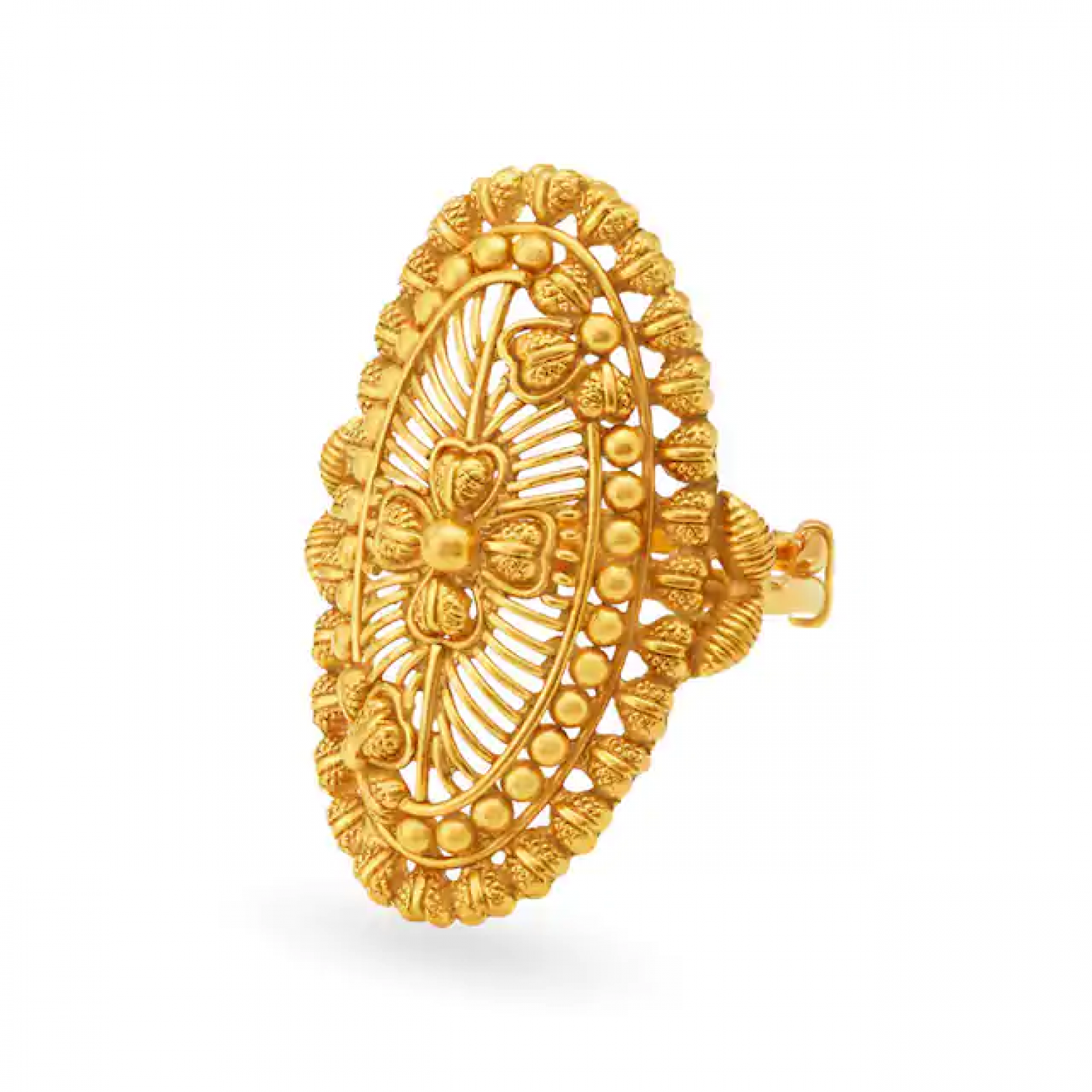 Floral Boat Gold Ring