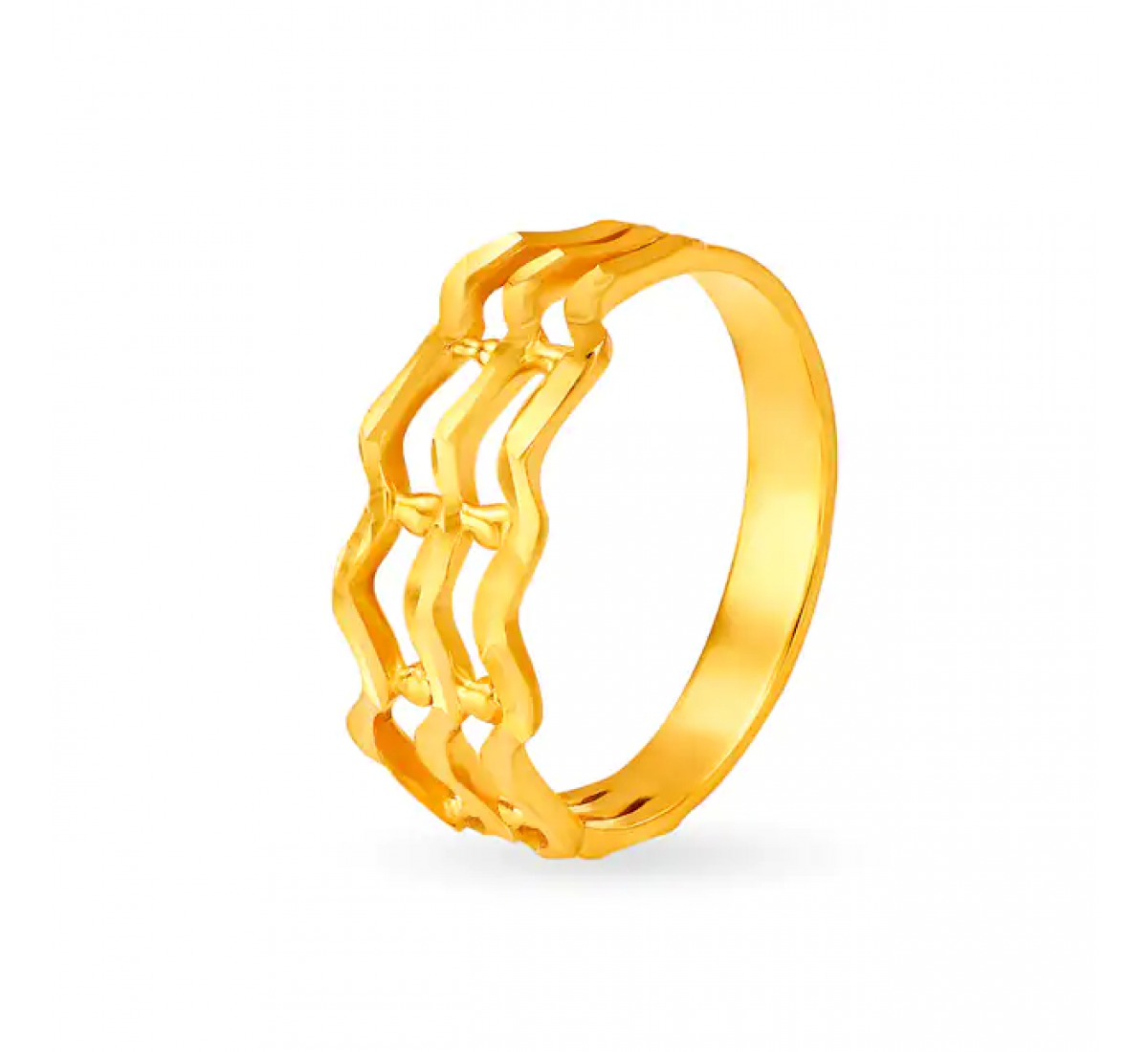 Wavy Pattern Gold Ring