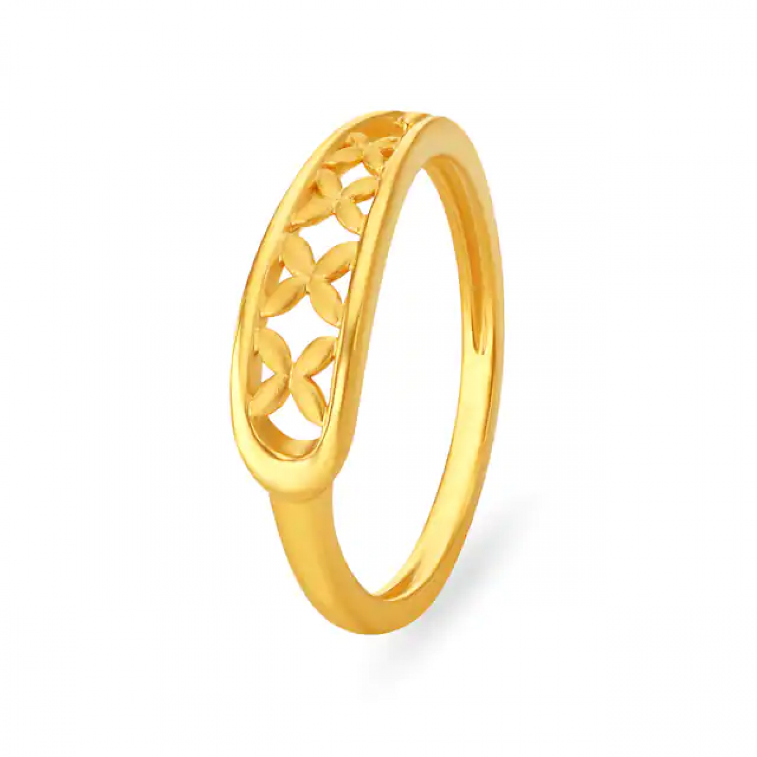 Whimsical Floral Gold Ring