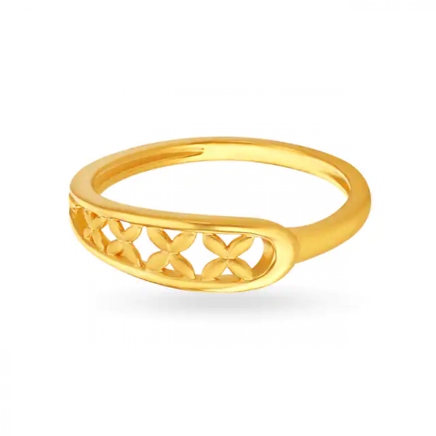 Whimsical Floral Gold Ring