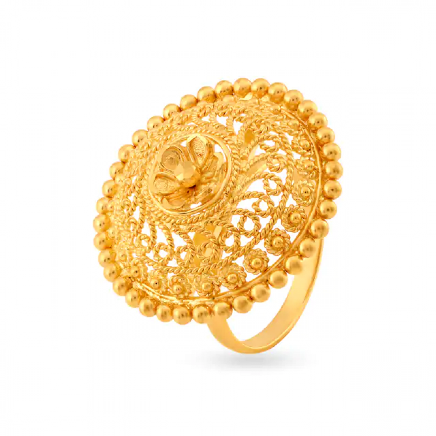 Sbella Tiered Floral Gold Ring