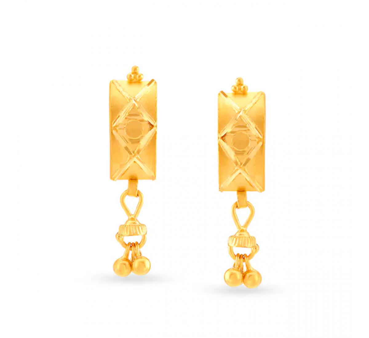 Rectangular Gold Drop Earrings
