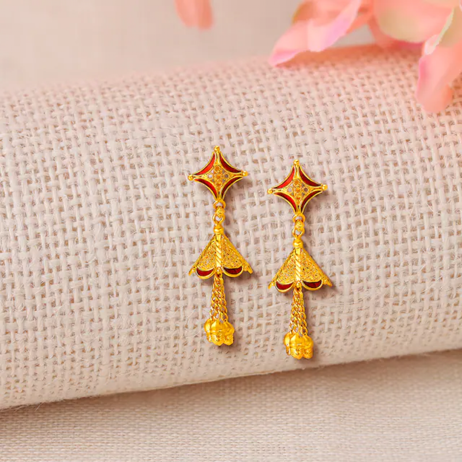 Ulani Two Layered Gold Jhumkas