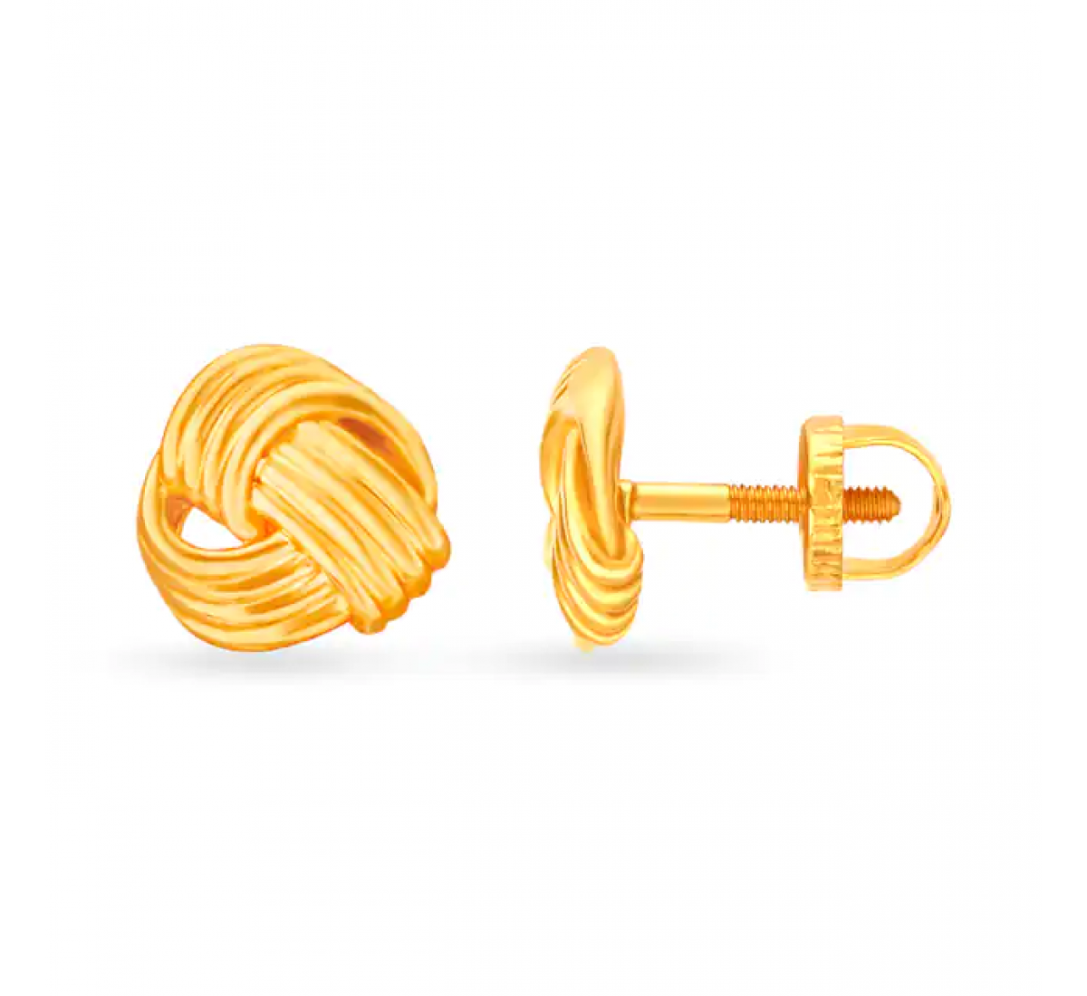 Sleek Gold Knotted Studs
