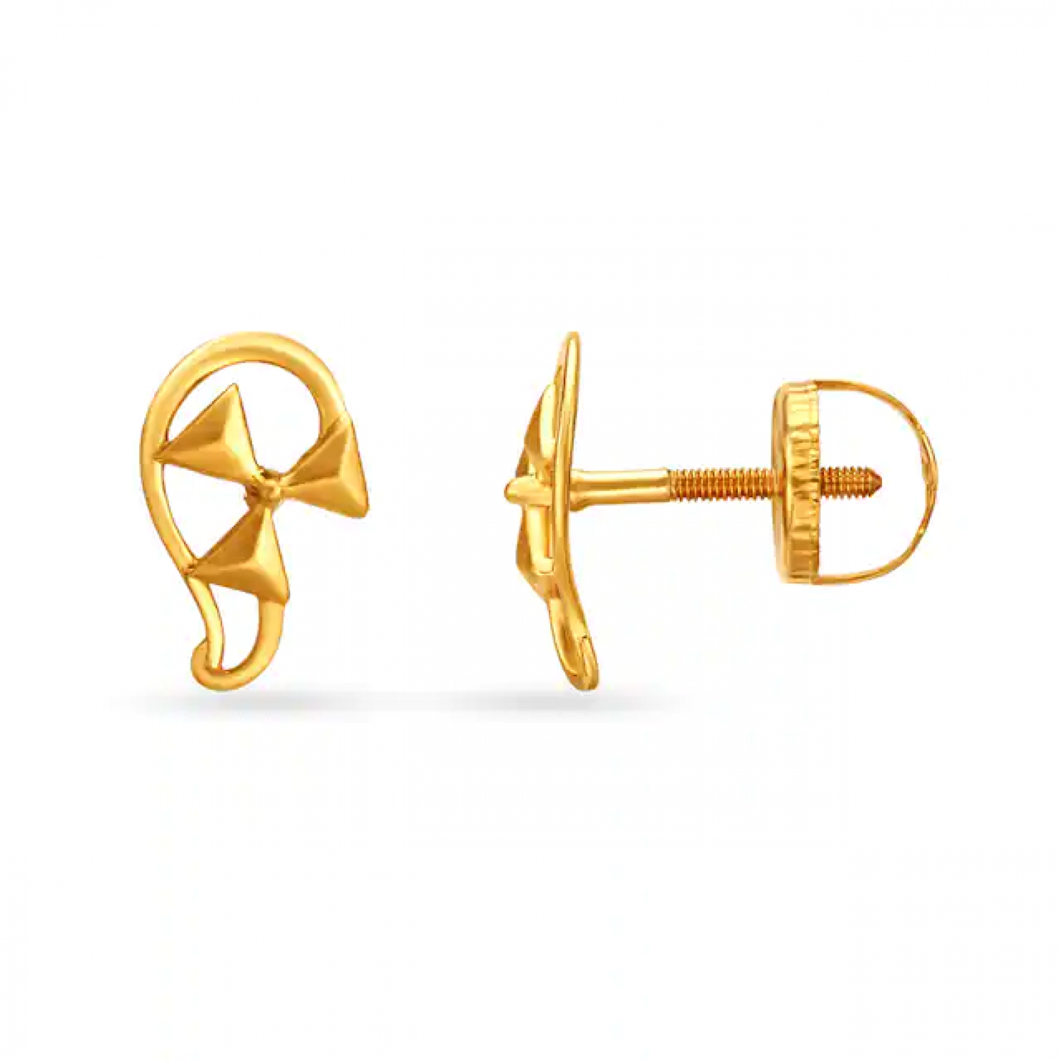 Graceful Wheel Motif Gold Stud