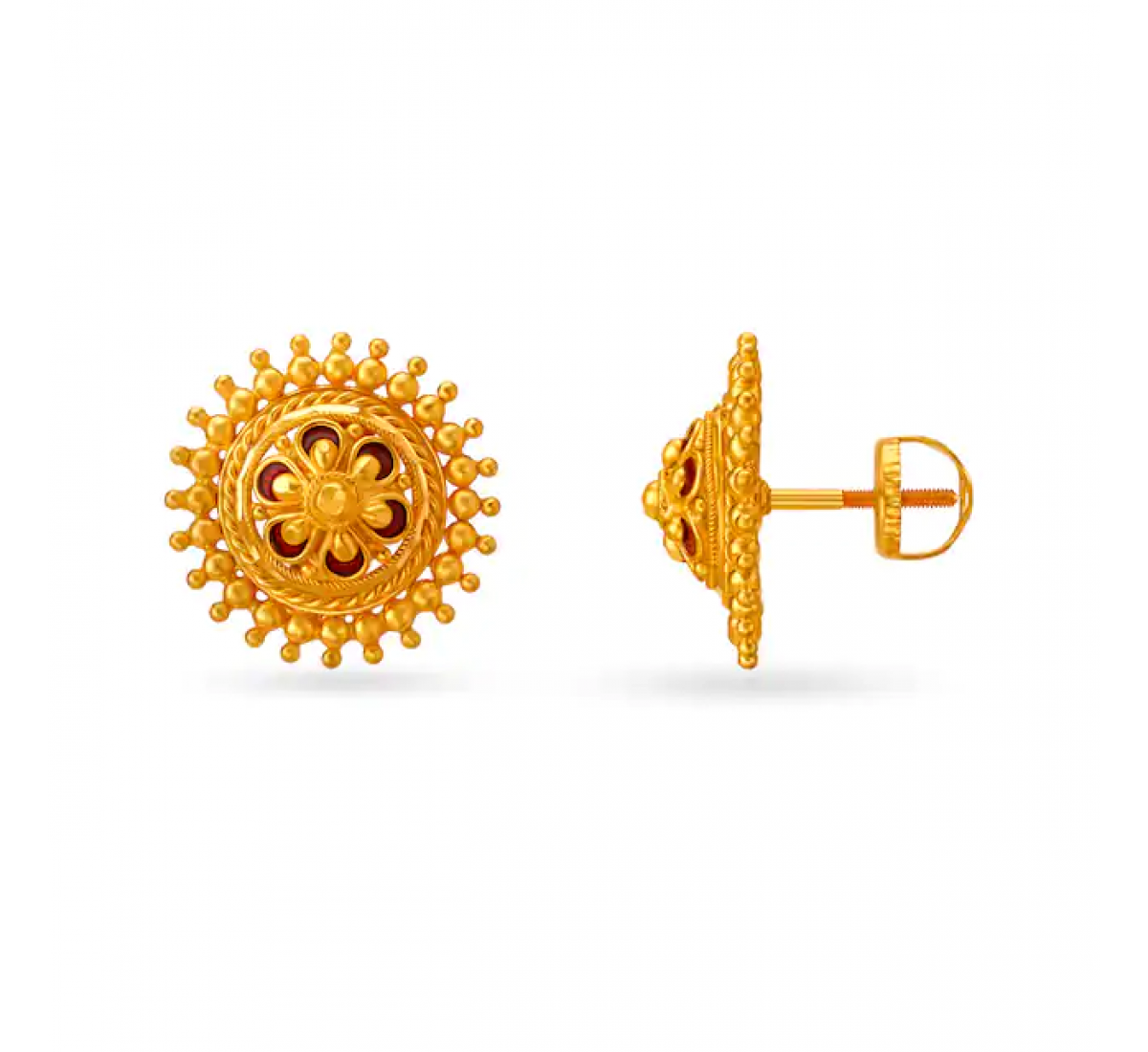 Alluring Floral Gold Stud