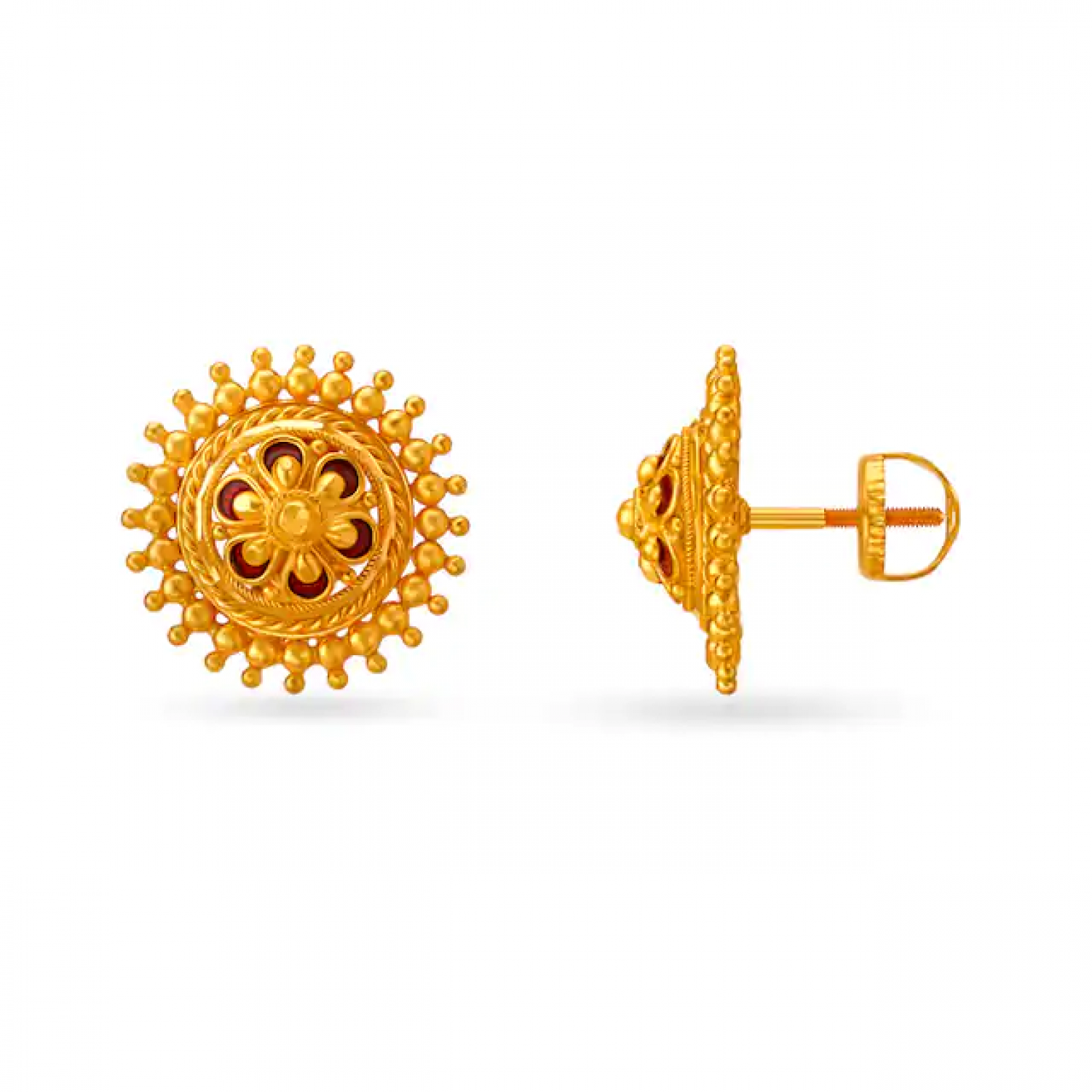 Alluring Floral Gold Stud