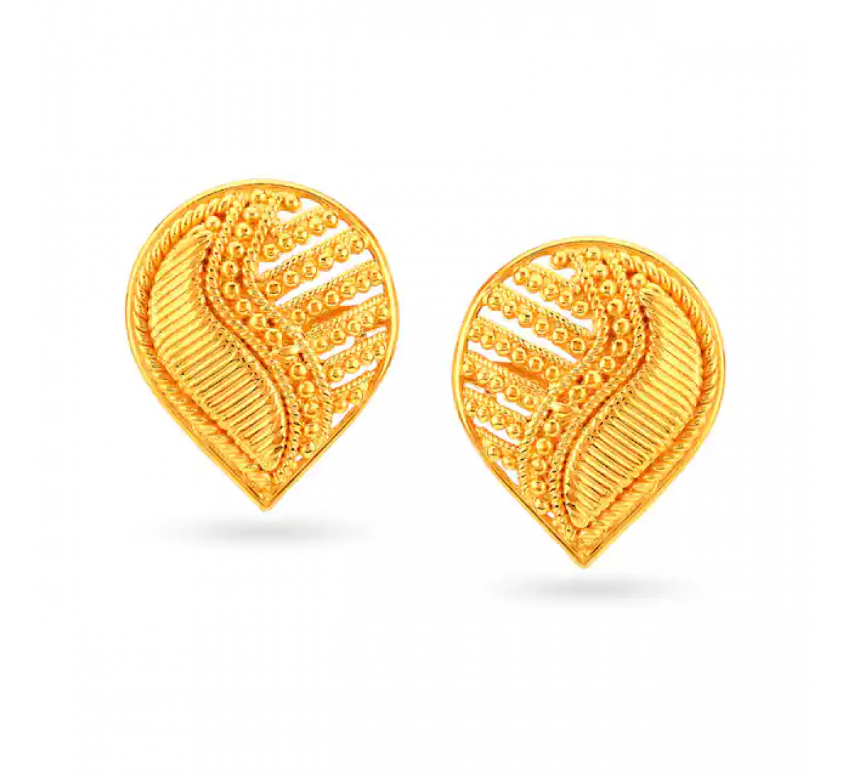 Elegant Teardrop Gold Stud