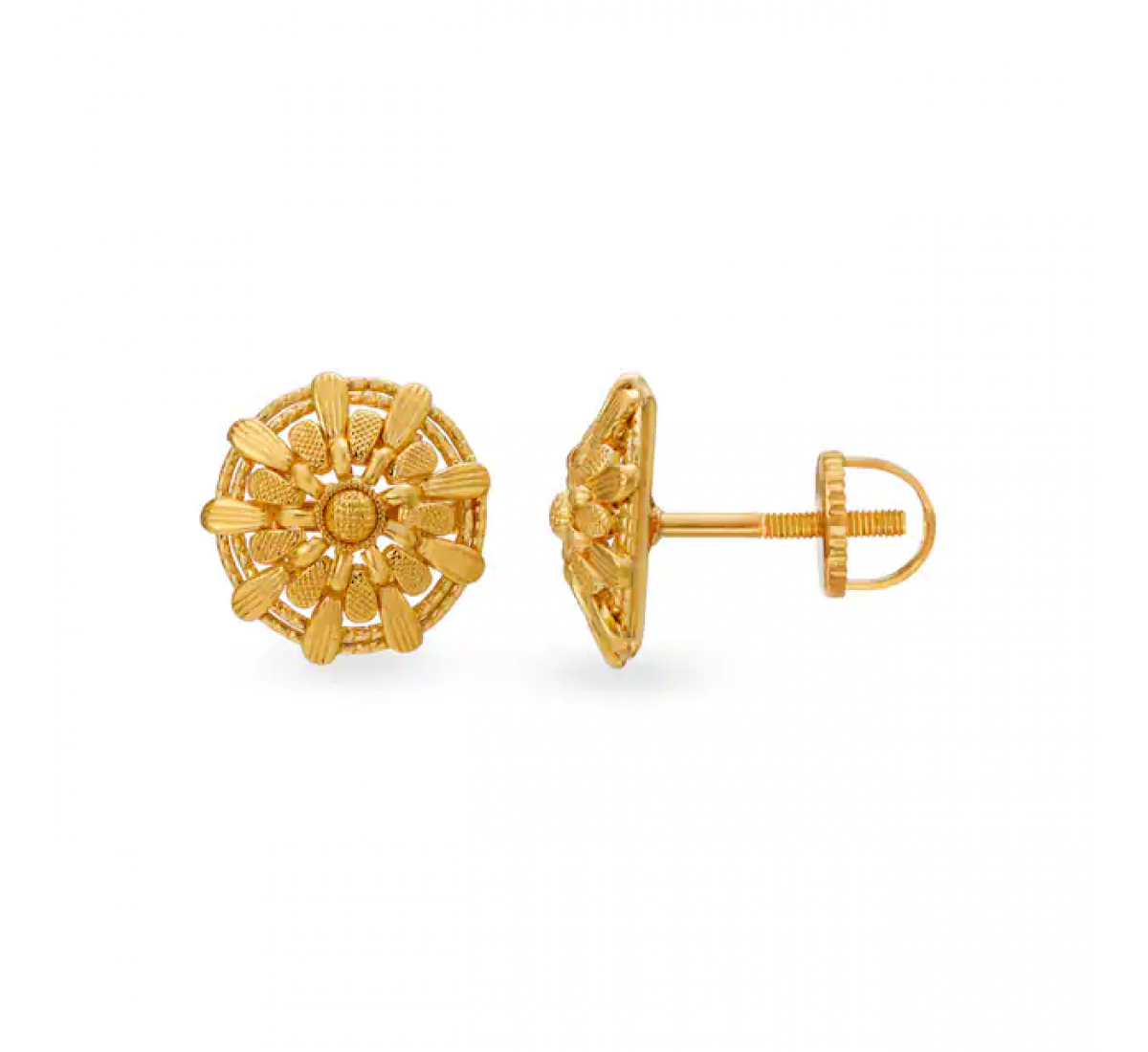 Opulent Gold Floral Stud