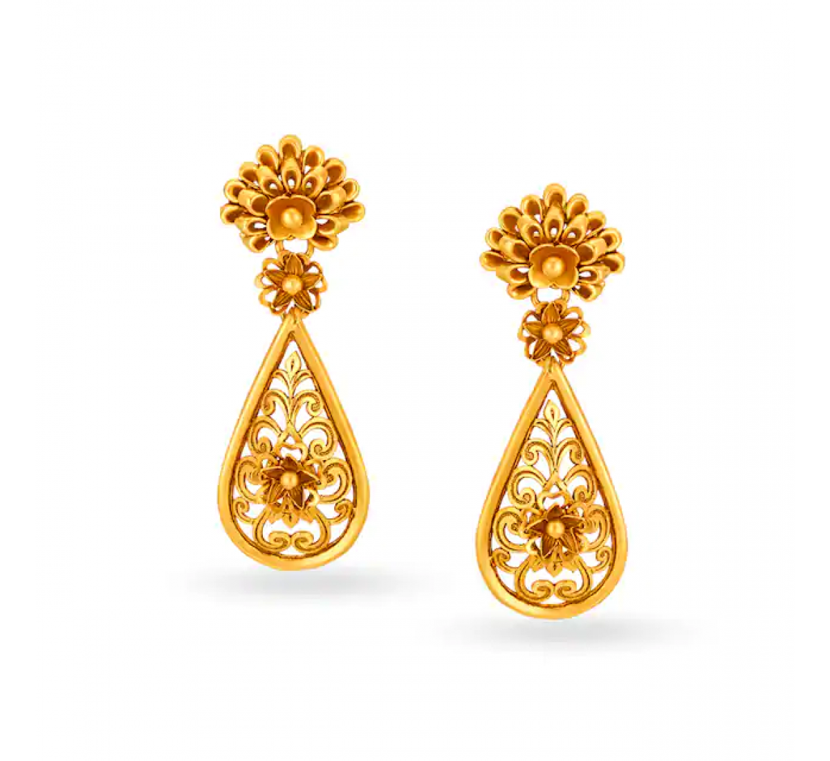 Lovely Gold Floral Earrings