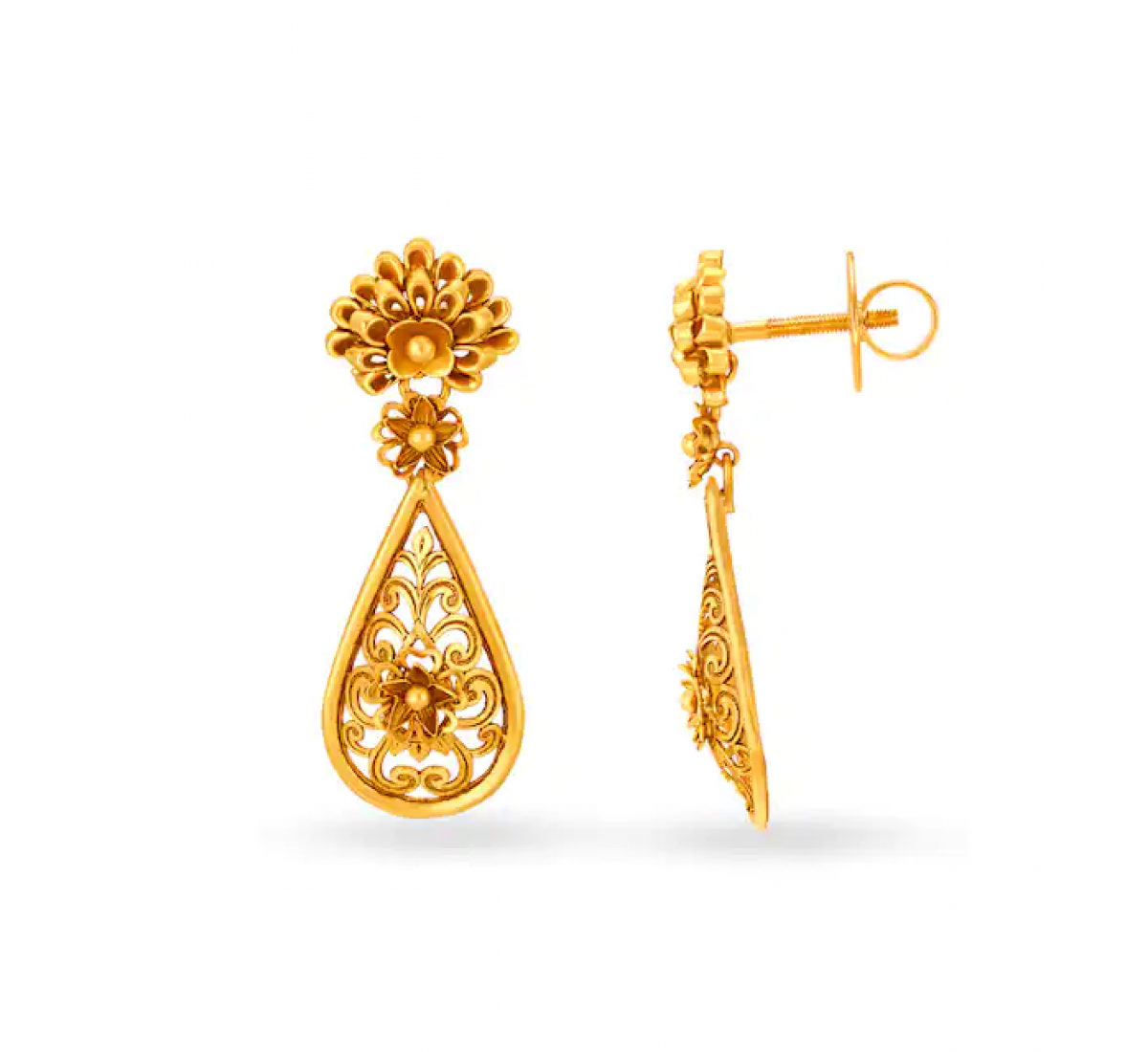Lovely Gold Floral Earrings