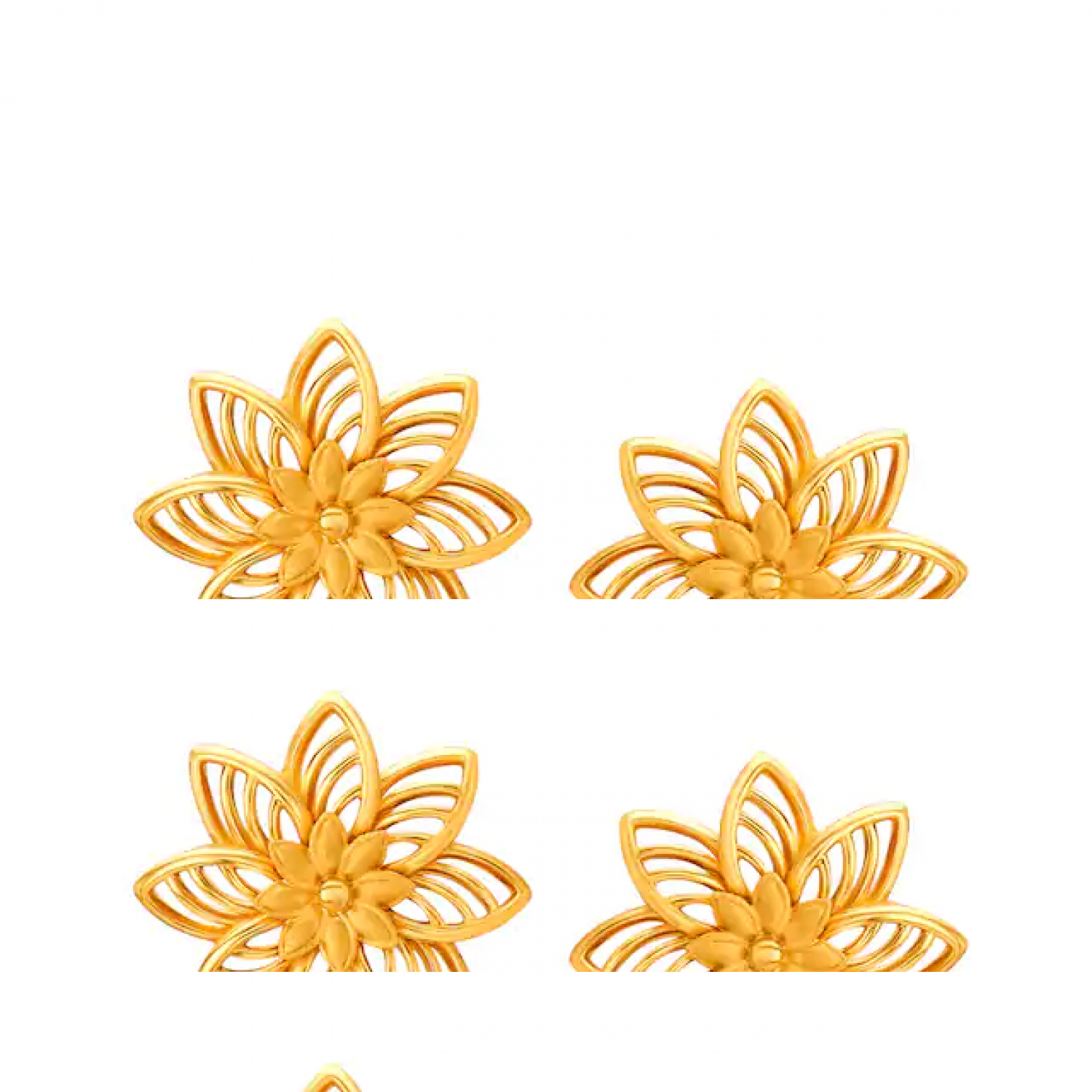 Phoenix Floral Gold Studs