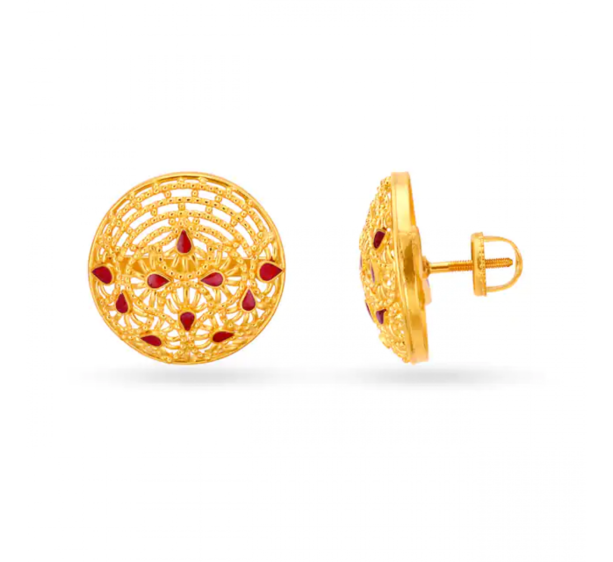 Stunning Gold Round Stud