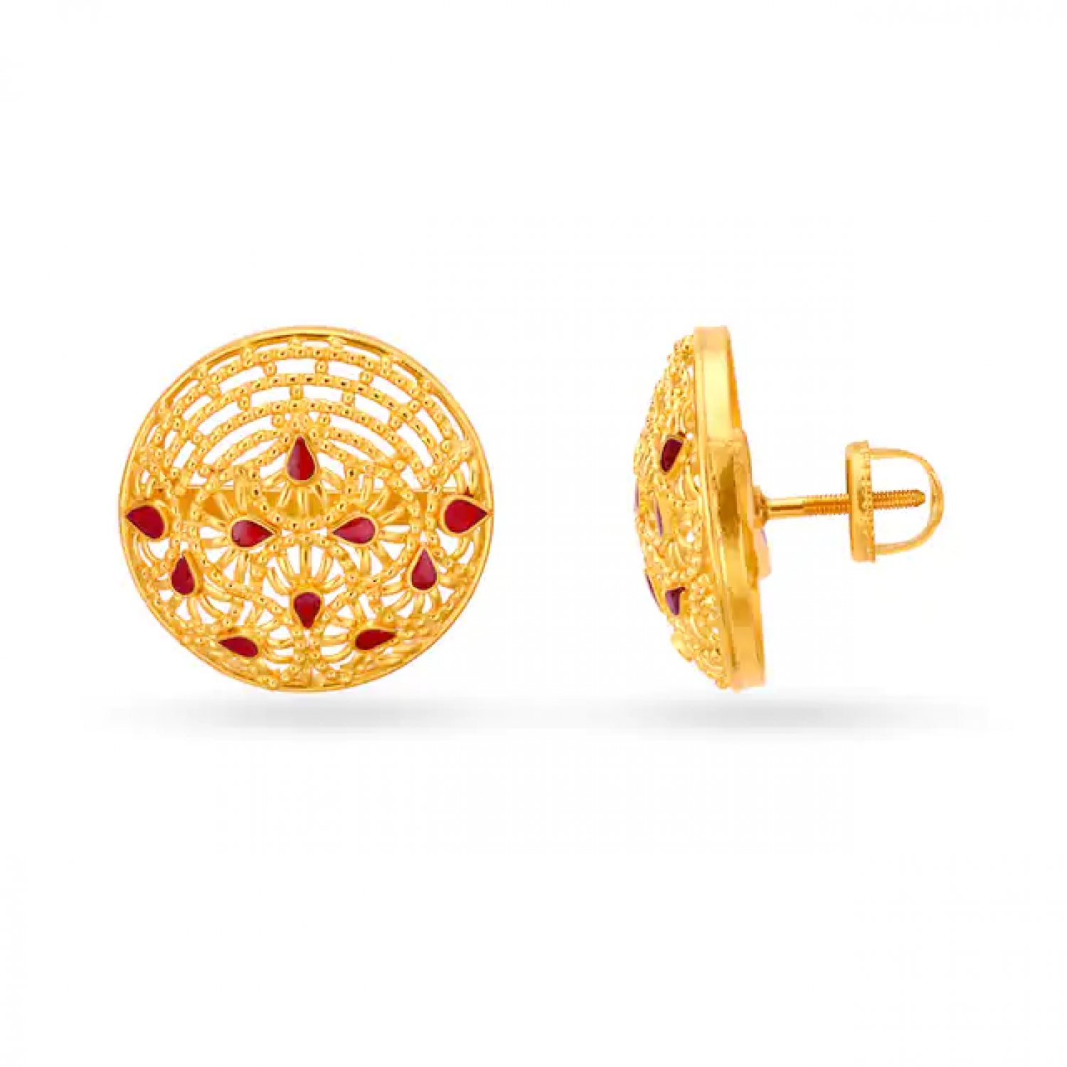 Stunning Gold Round Stud