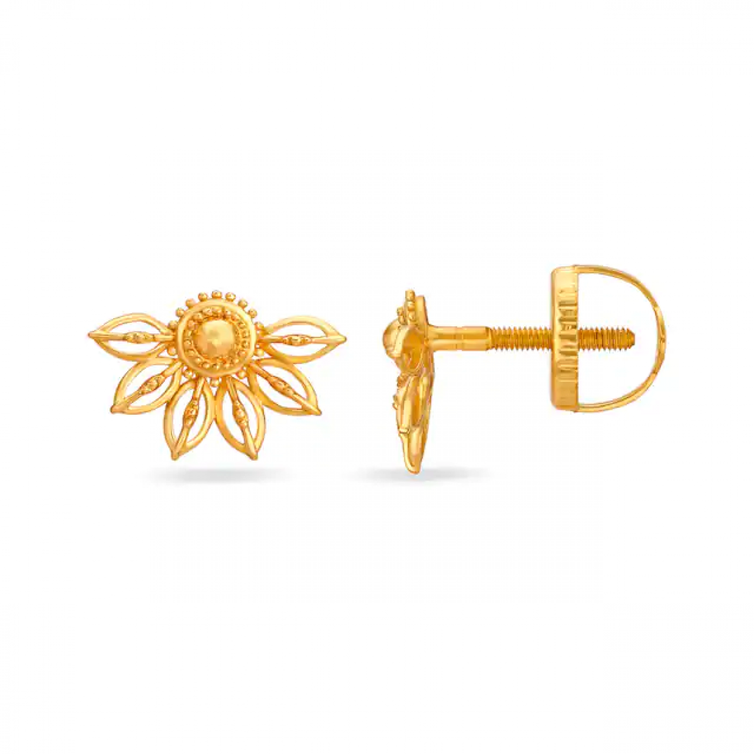 Unique Floral Gold Stud