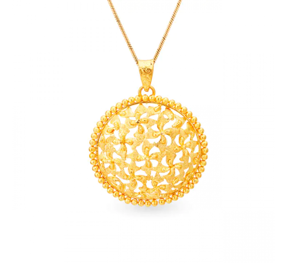Anuradha Floral Gold Pendant
