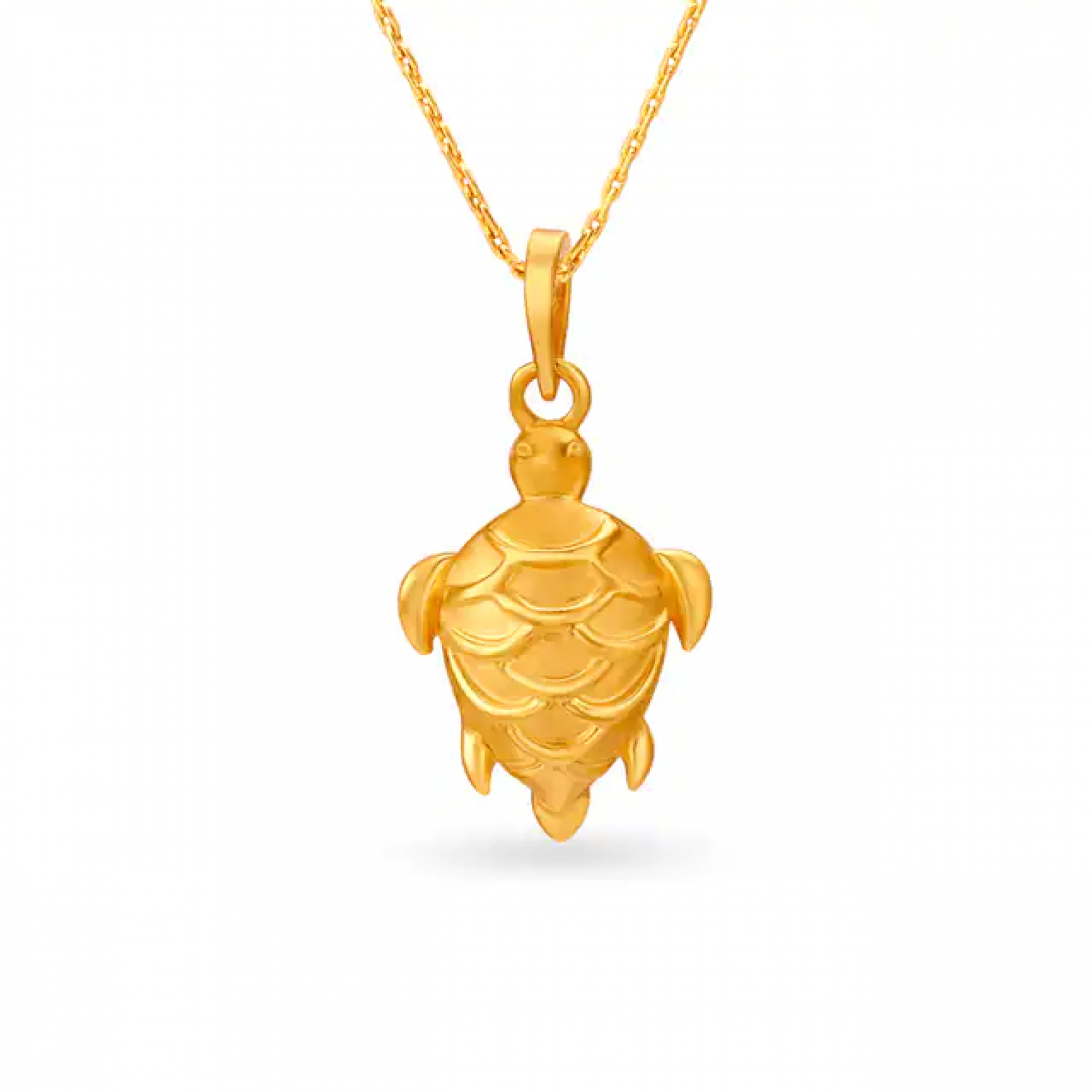 Turtle Carved Gold Pendant