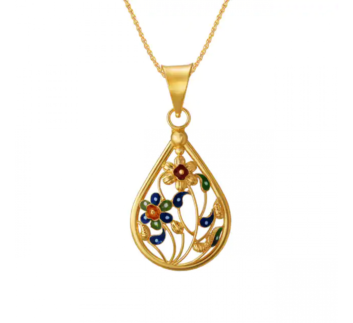 Exuberant Floral Gold Pendant