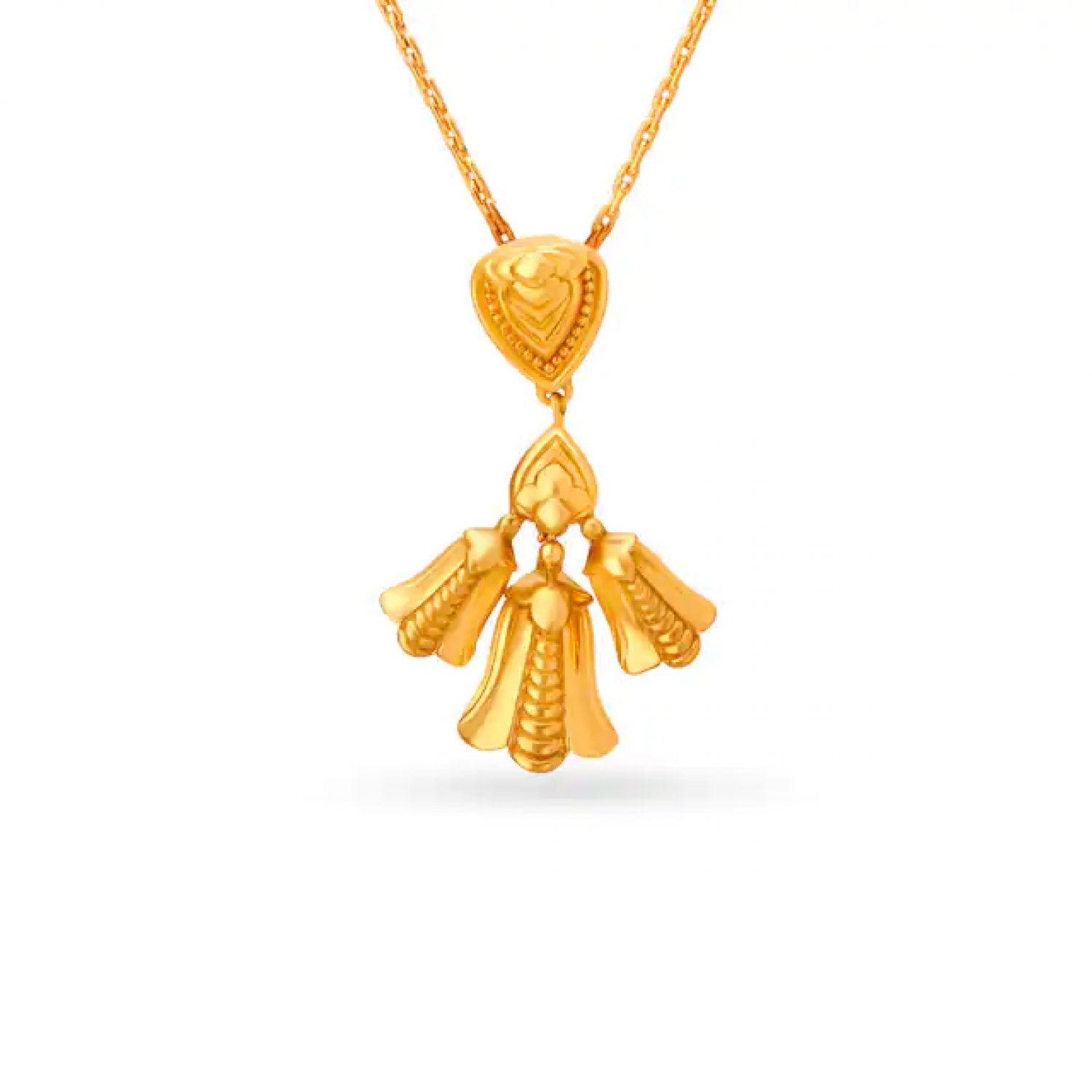 Inverted Tulip Gold Pendant