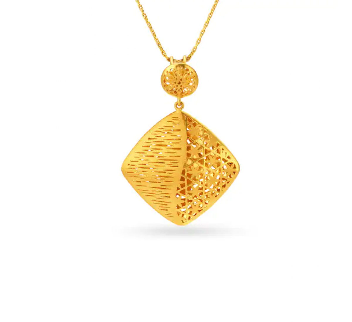 Artistic Rhombic Gold Pendant