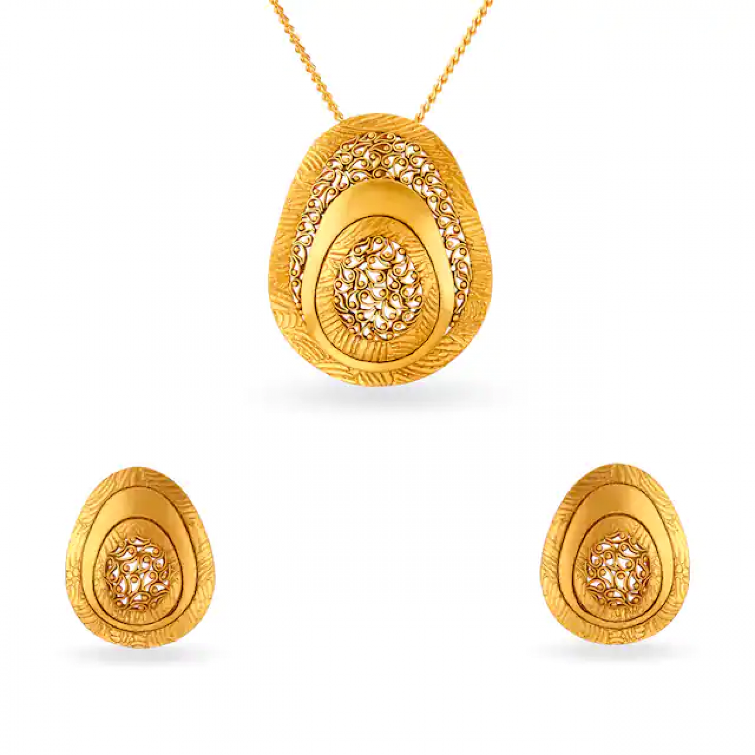 Elegant Dax Gold Pendant Set