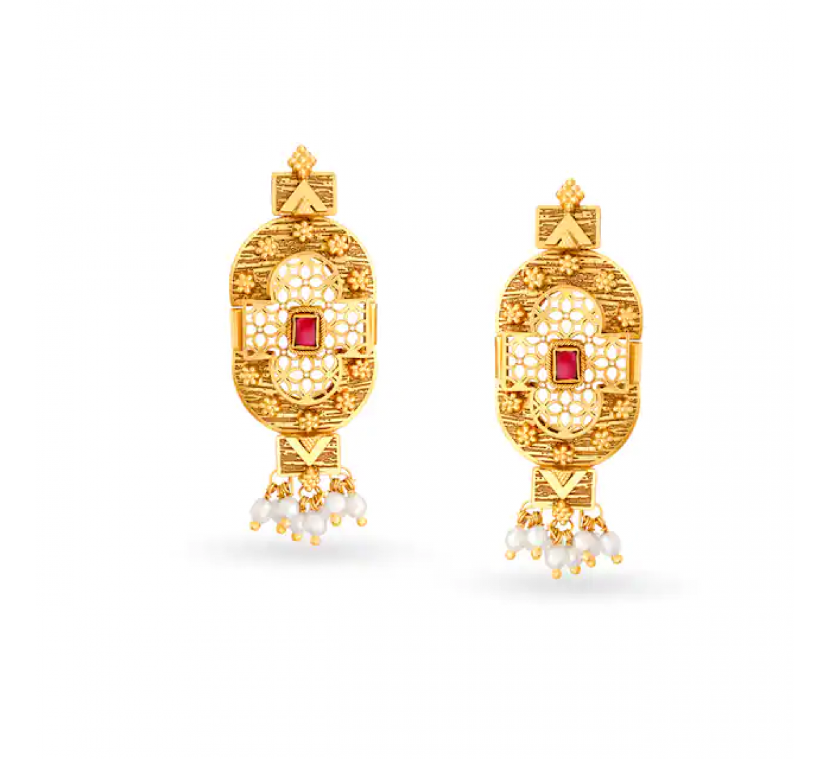 Rea Geometric Gold Pendant Set