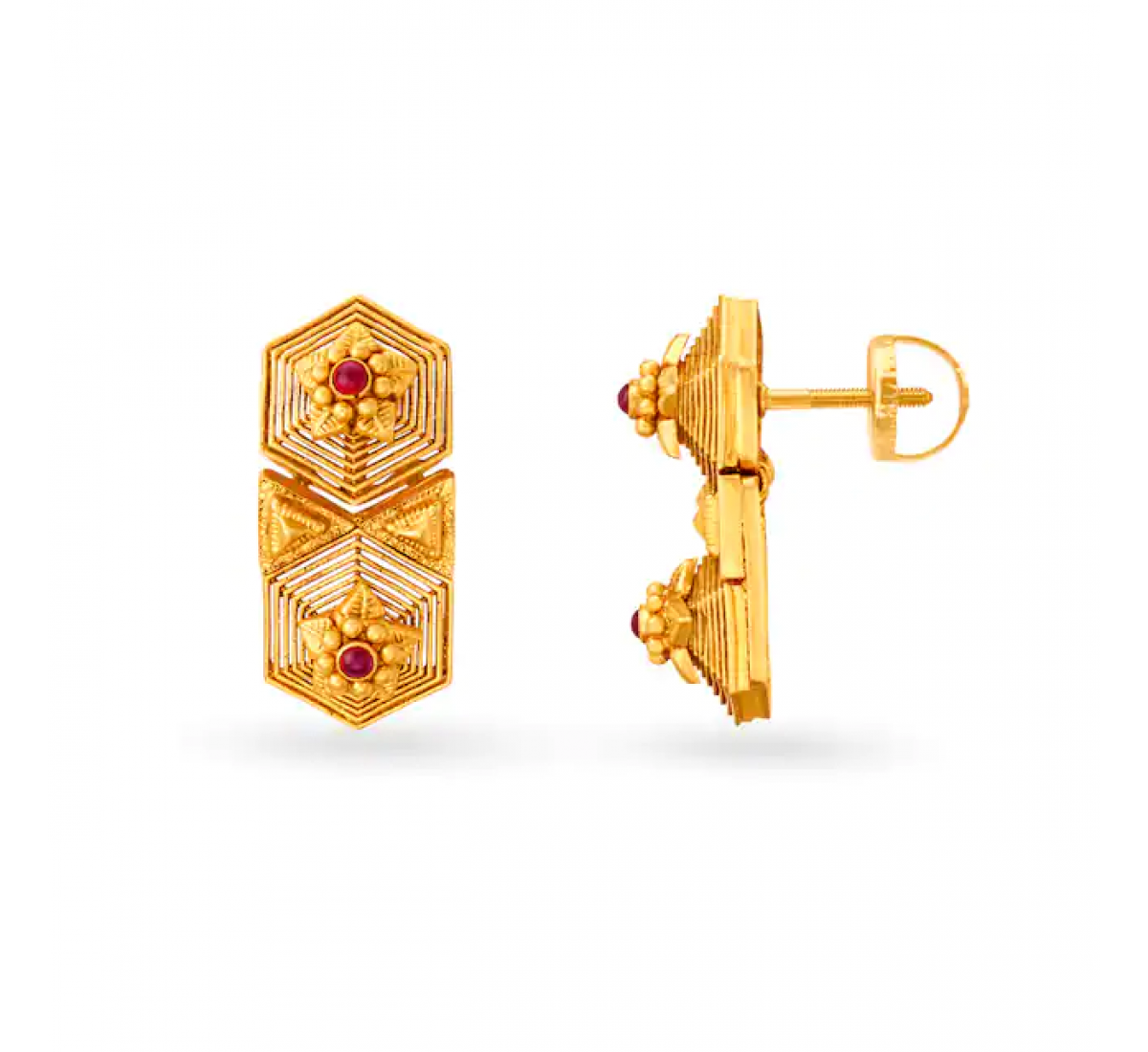 Reena Floral Gold Pendant Set