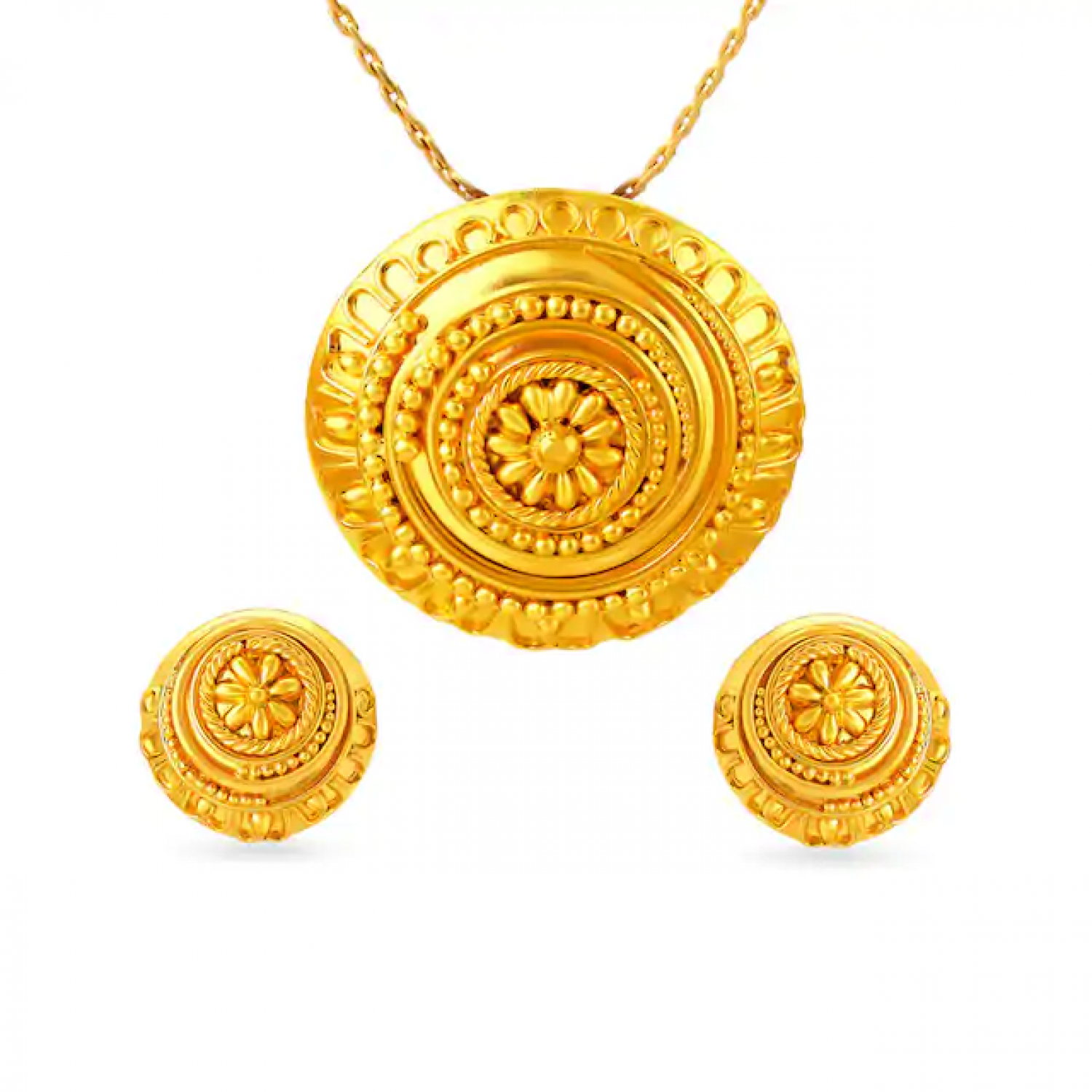 Glamorous Gold Pendant Set