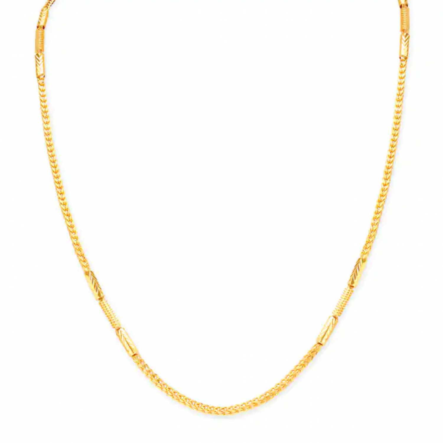 Spiral Carvings Gold Chain