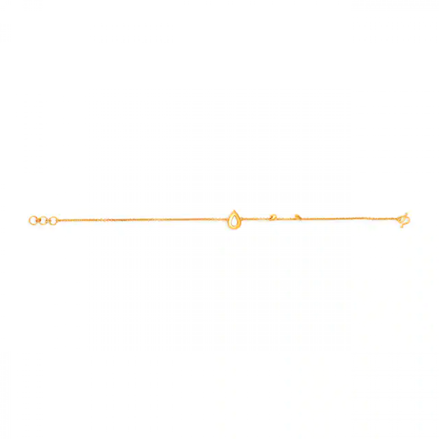 Fancy Teardrop Gold Bracelet