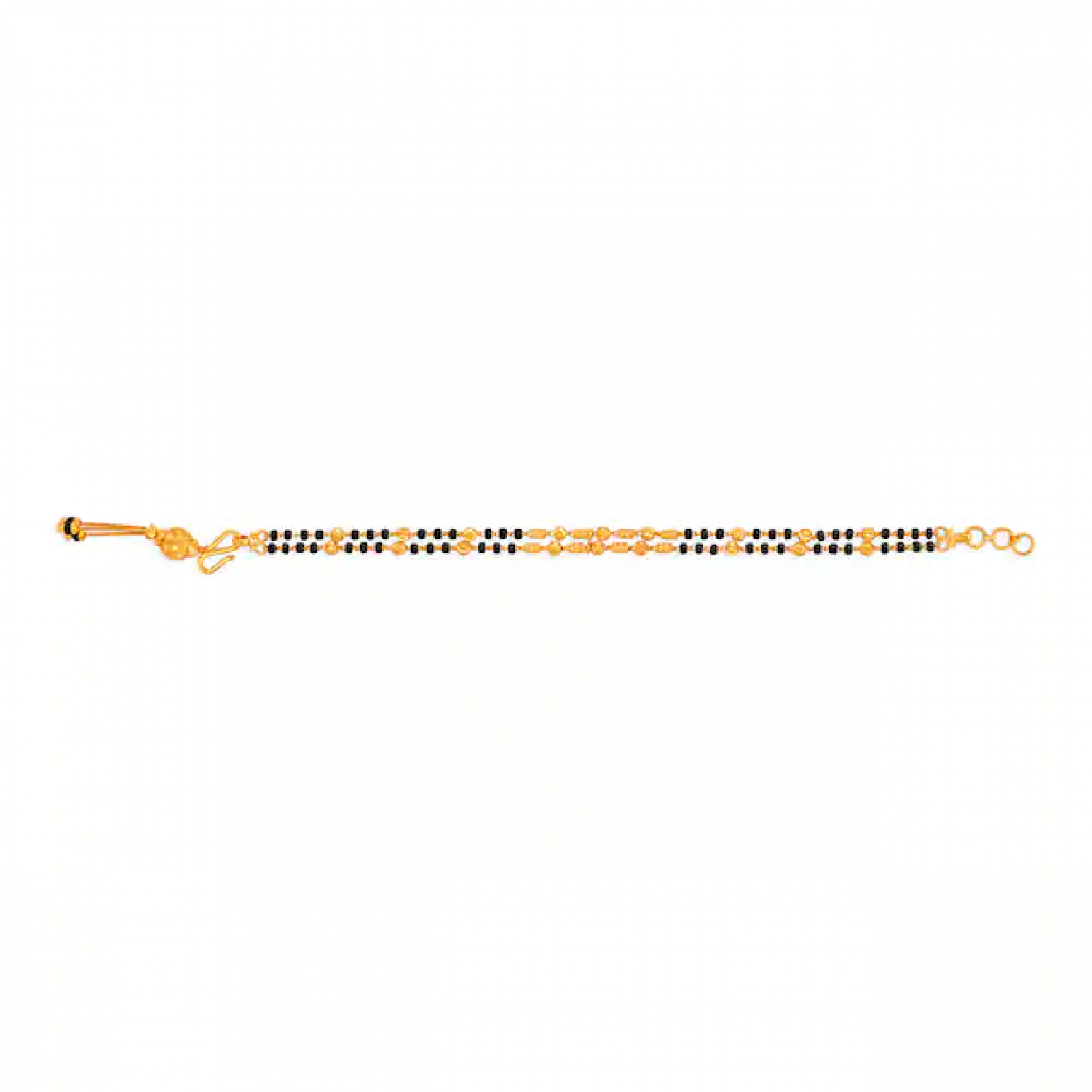 Ella Black Bead Gold Bracelet