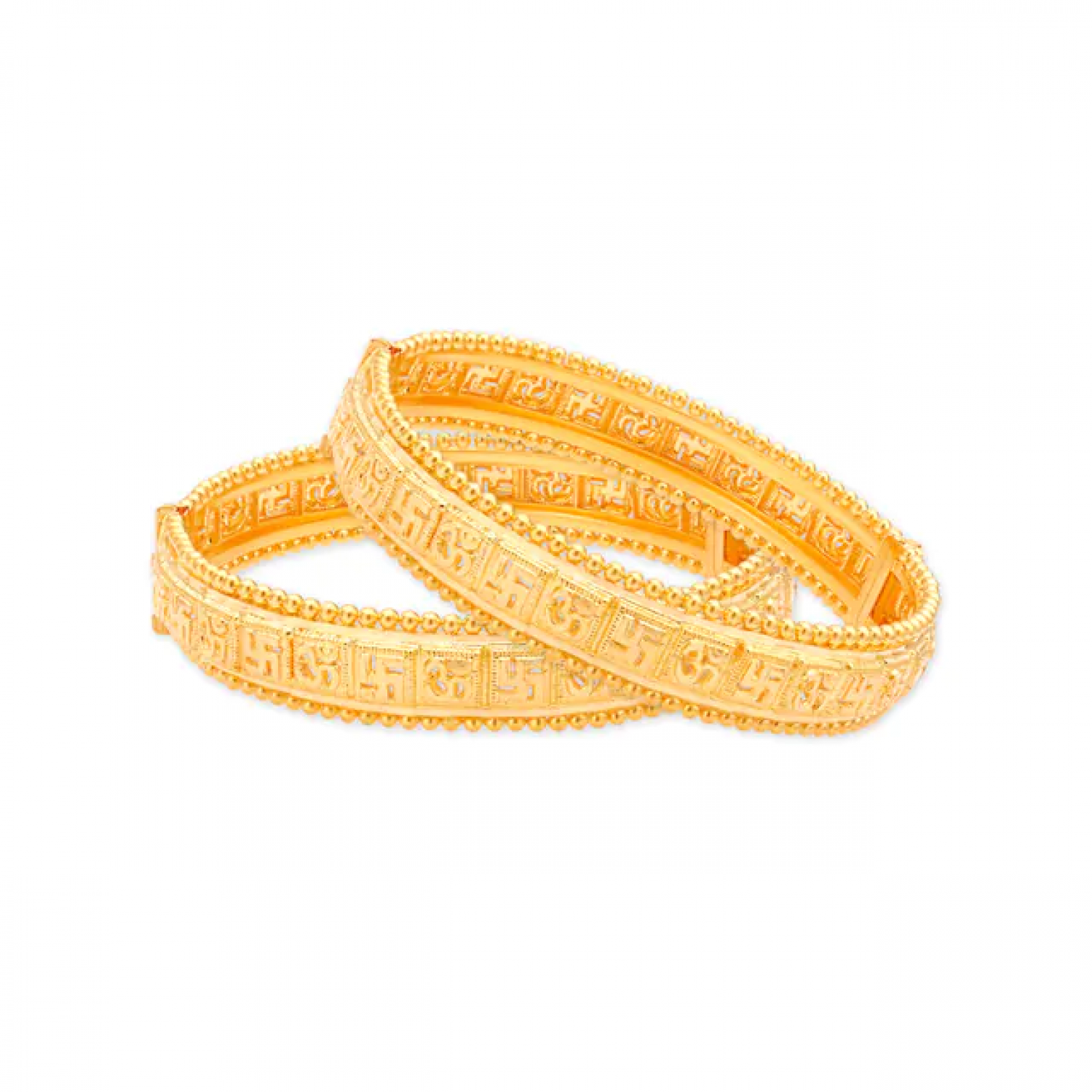 Breath Swastika Gold Bangles